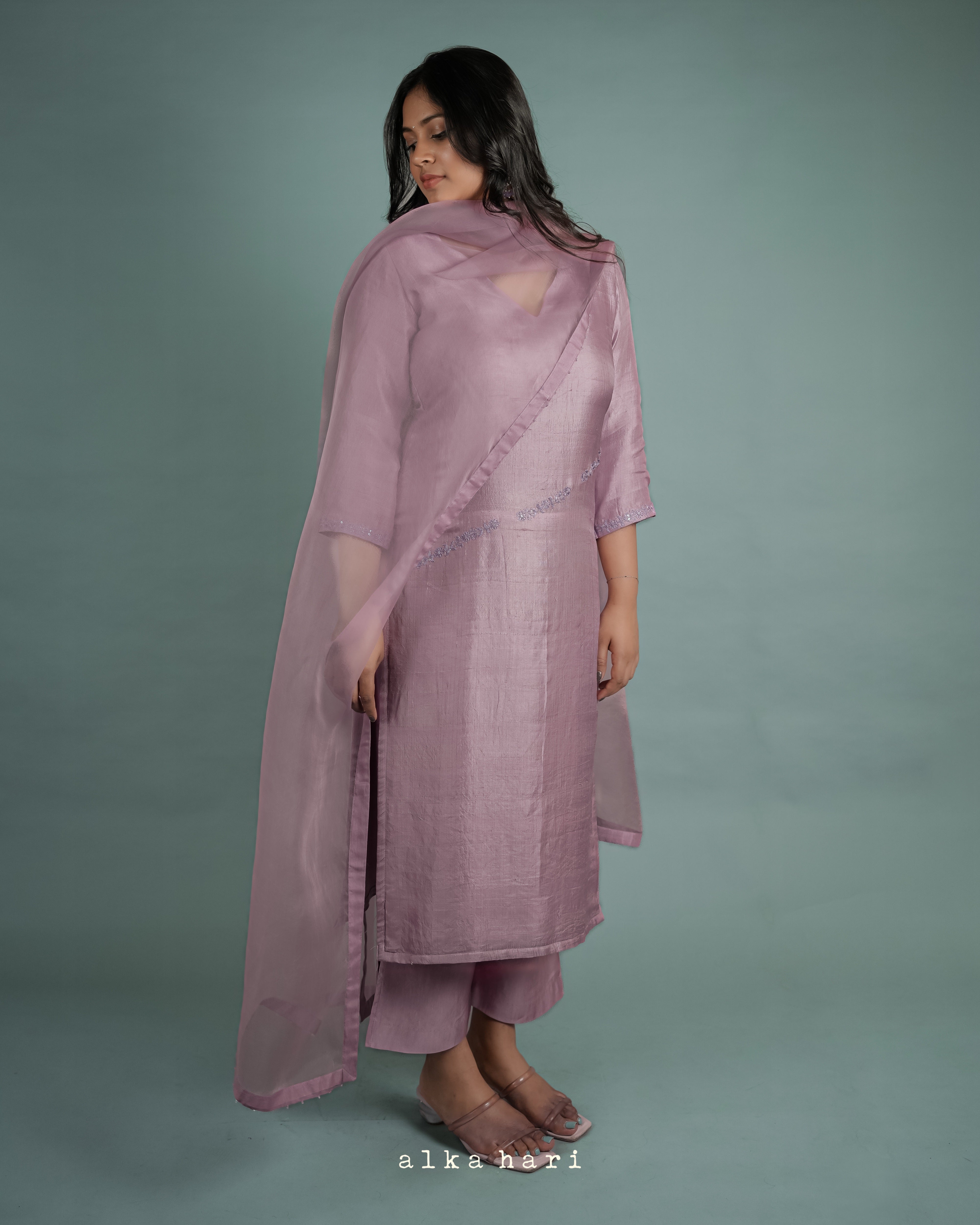 Bubblegum Pink Floral Embroidered Kurta