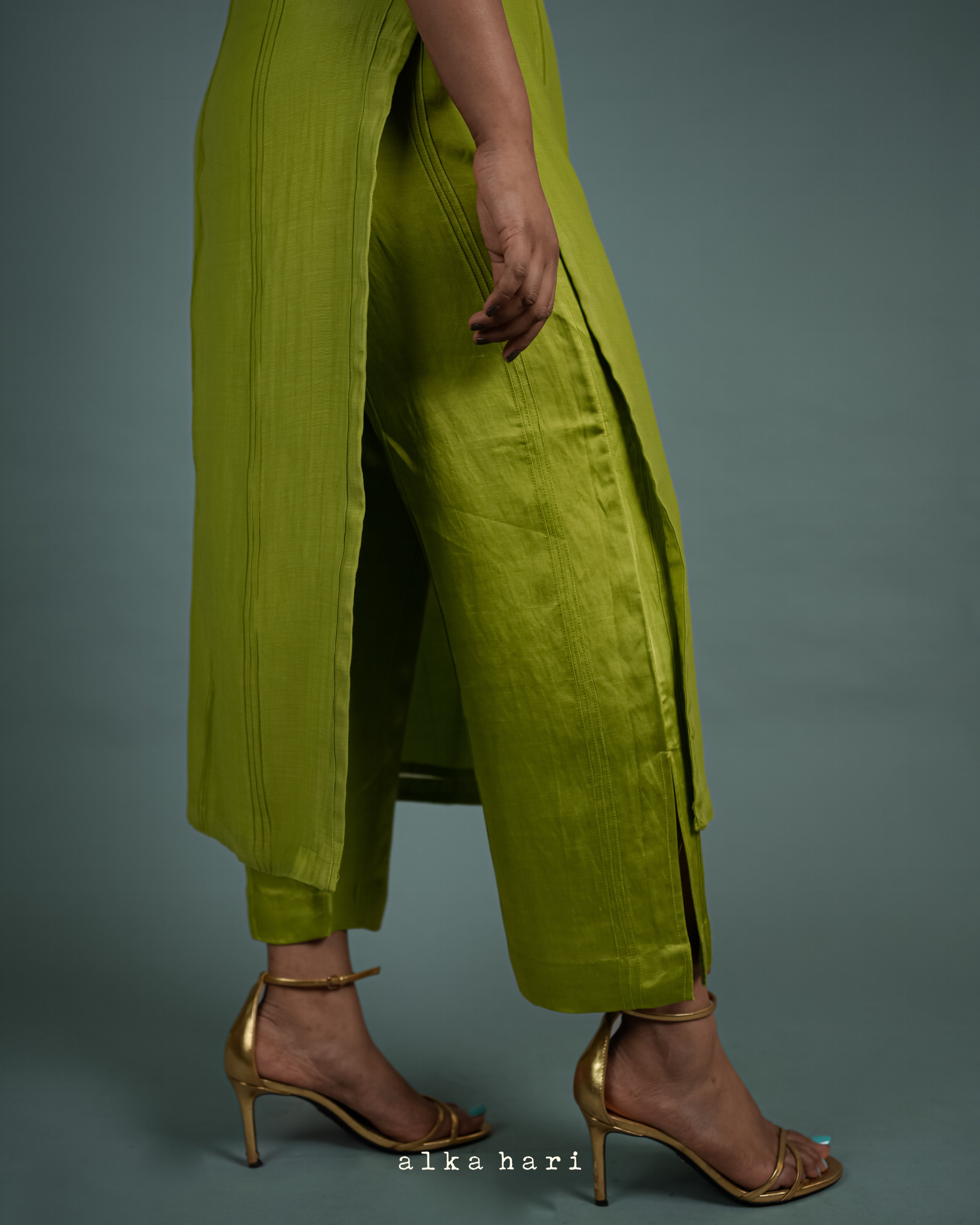 Pear Green Chanderi Silk Kurta
