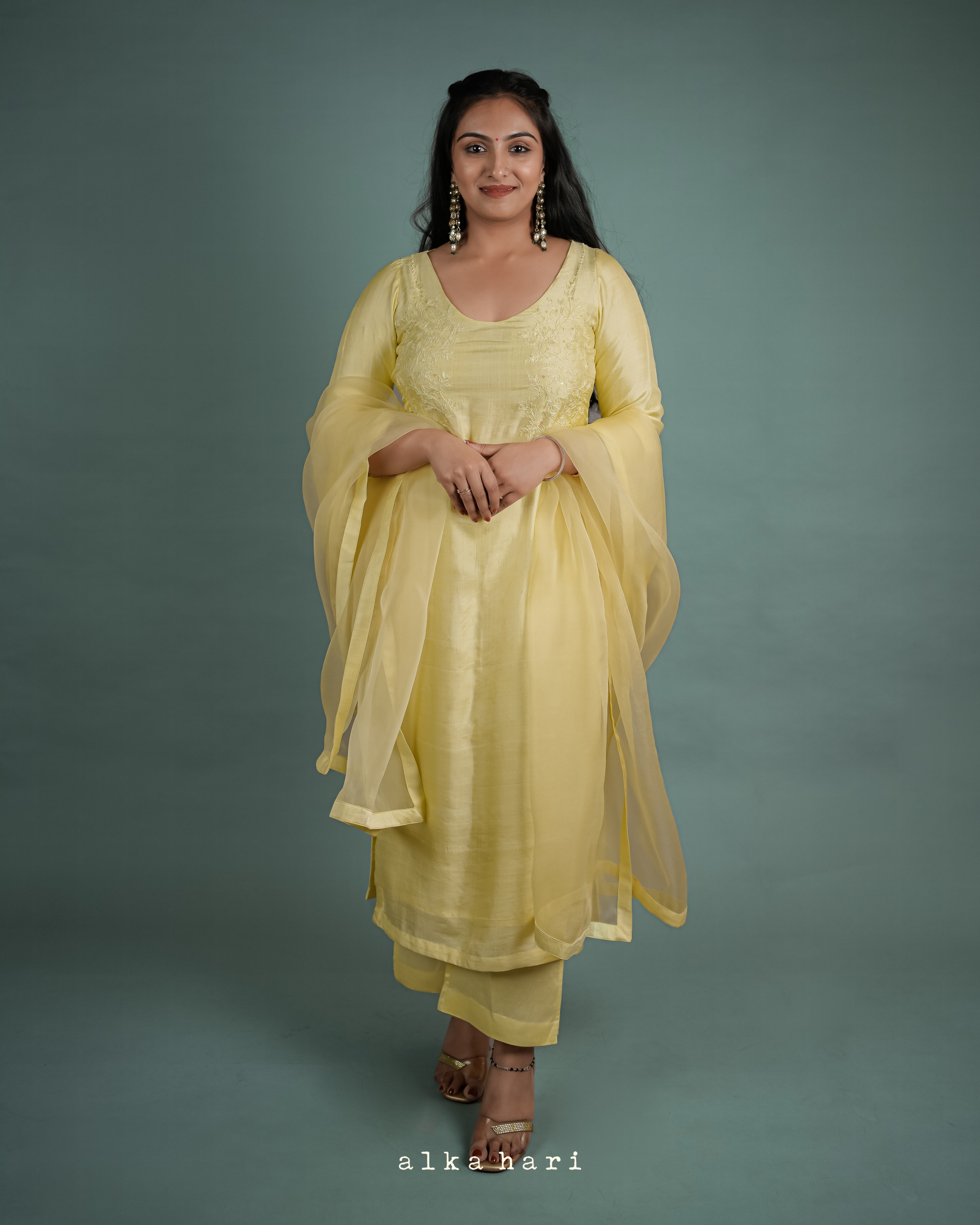 Butter Yellow Embroidered Kurta