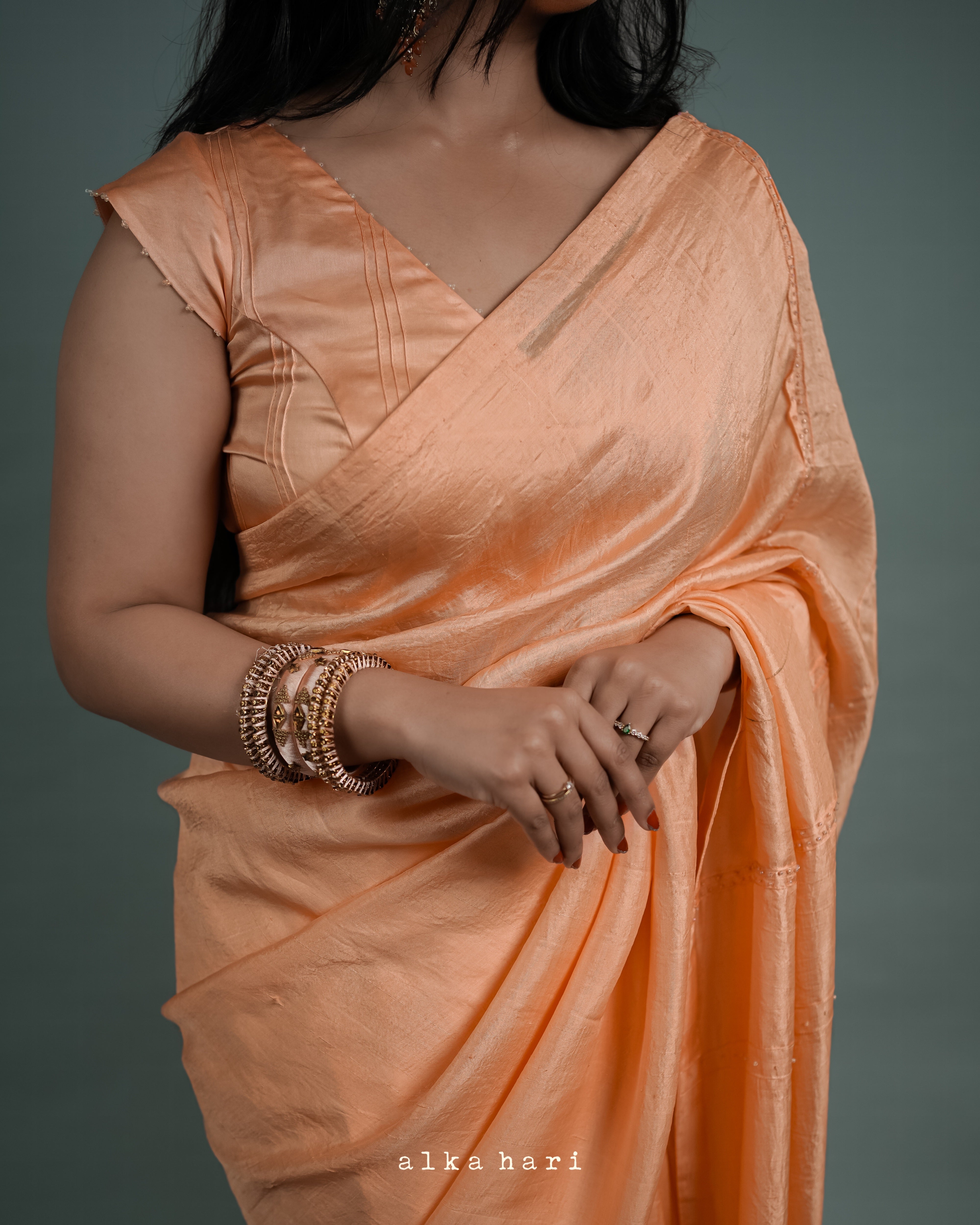 Peach Silk Saree