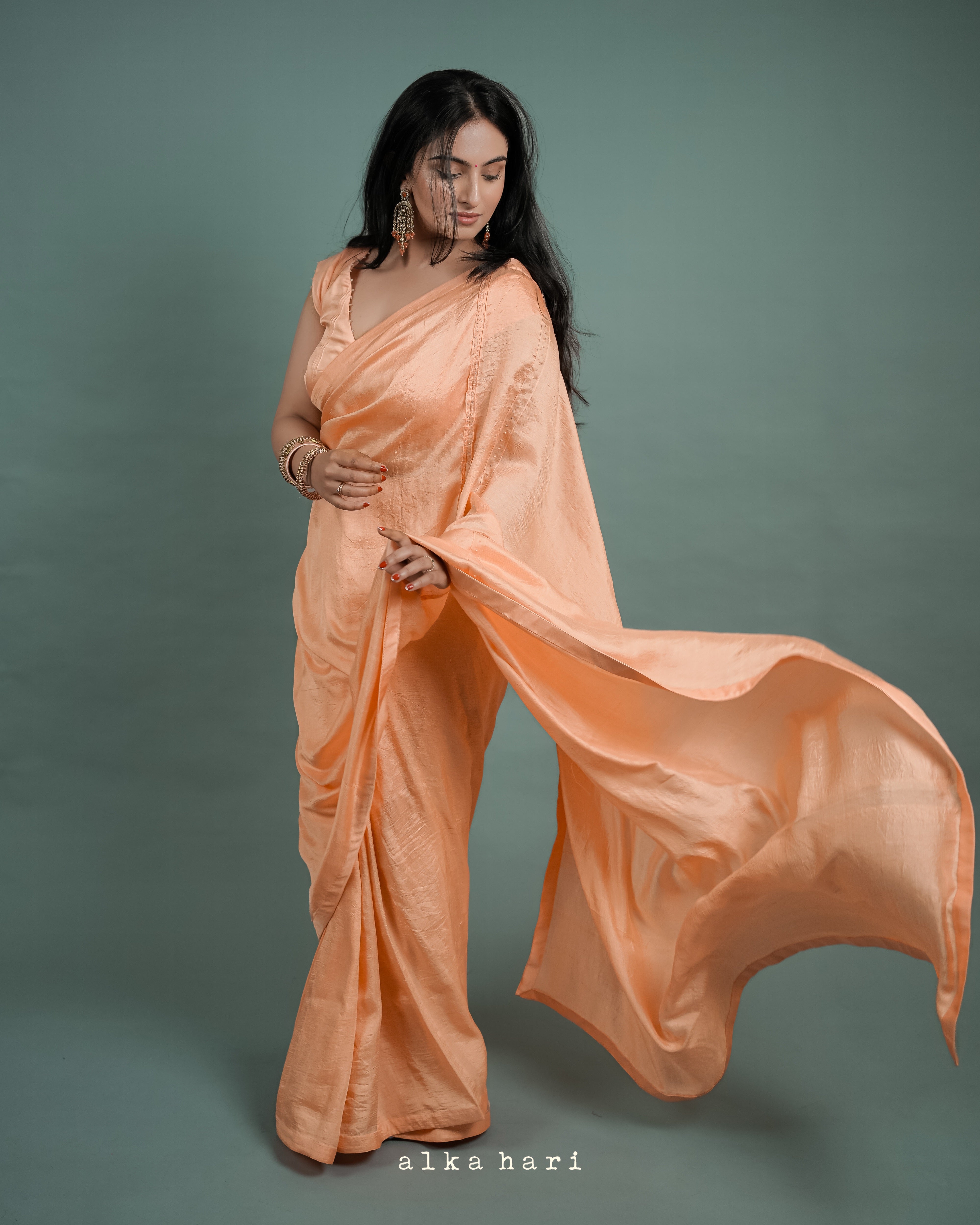Peach Silk Saree