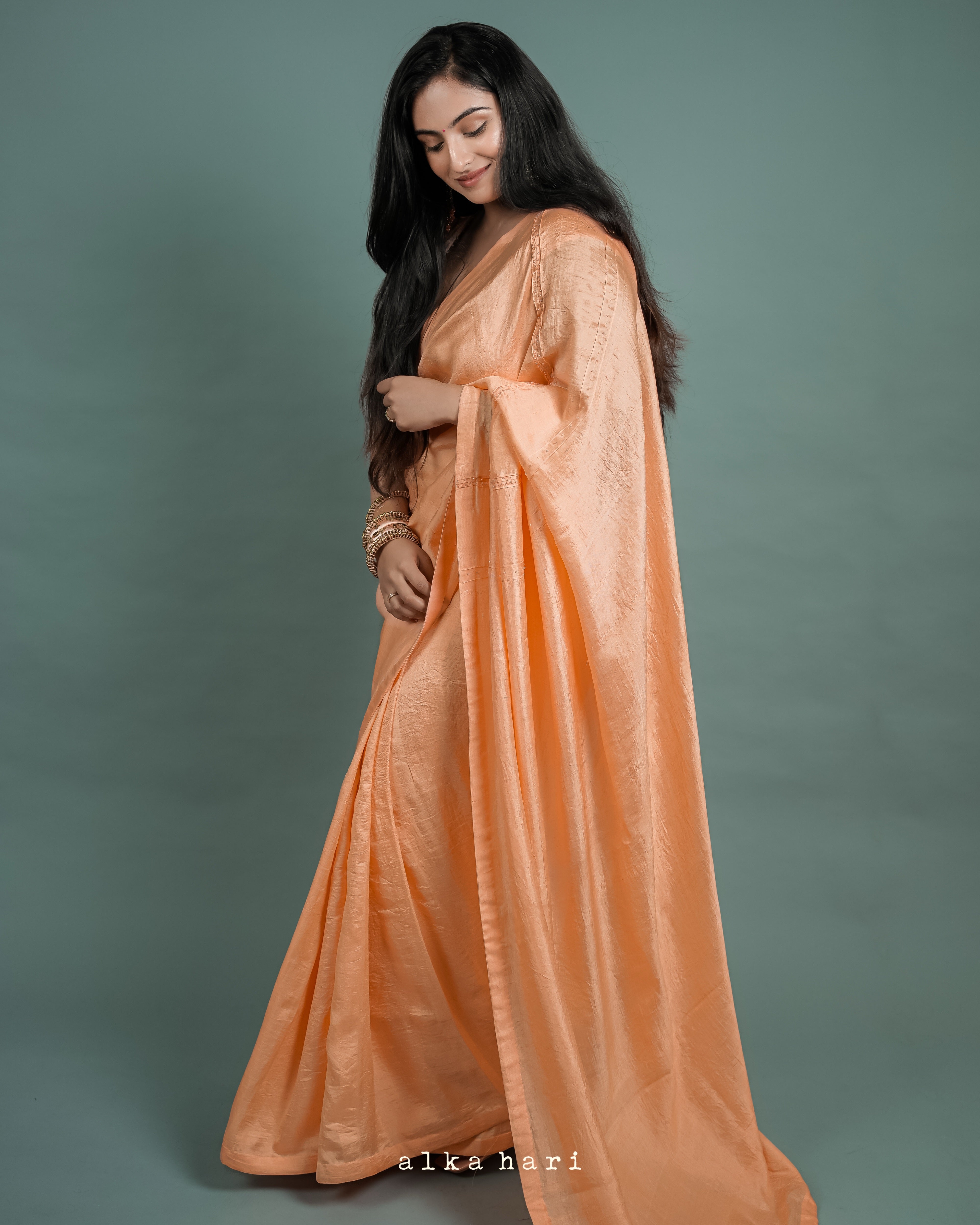 Peach Silk Saree