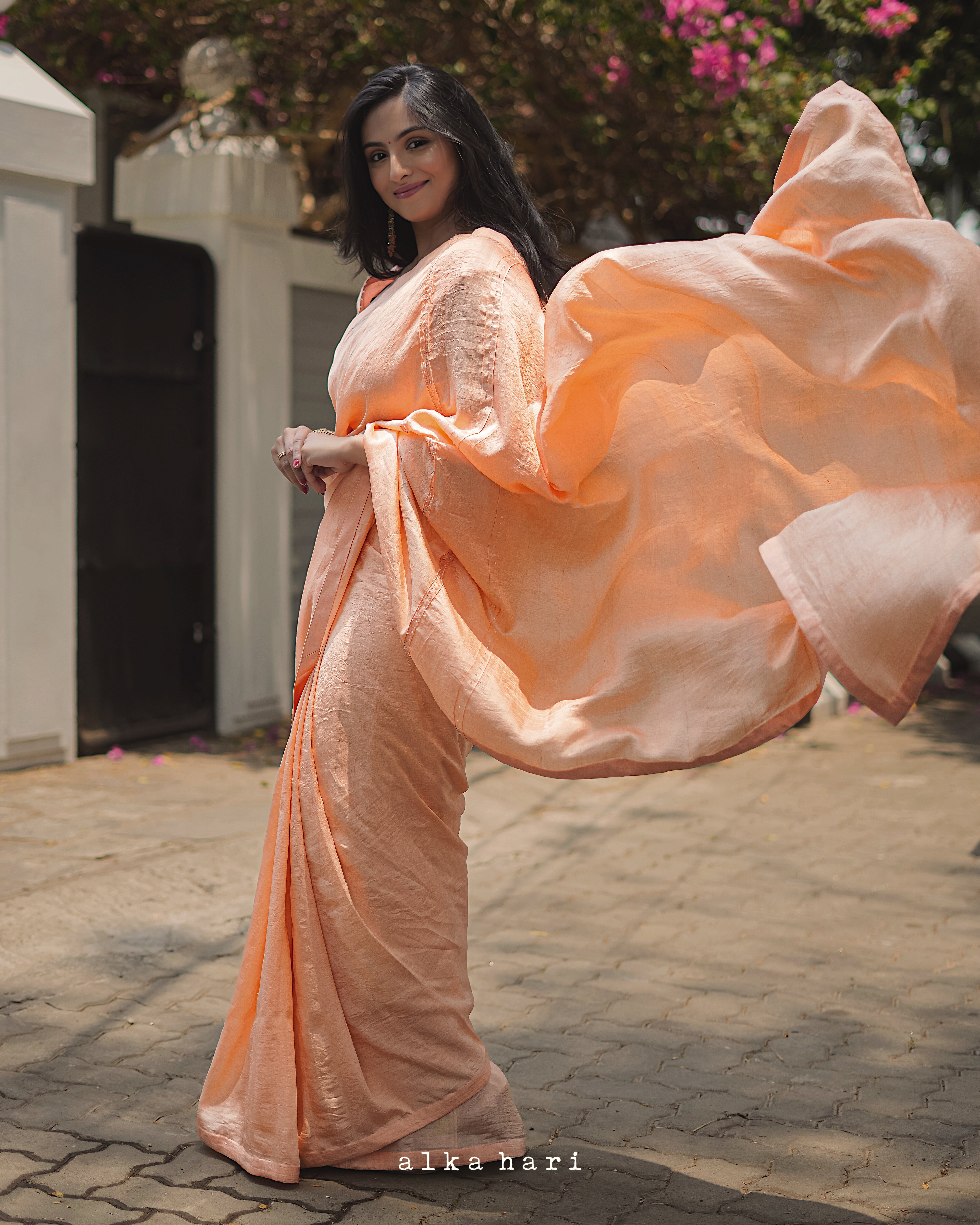 Peach Silk Saree
