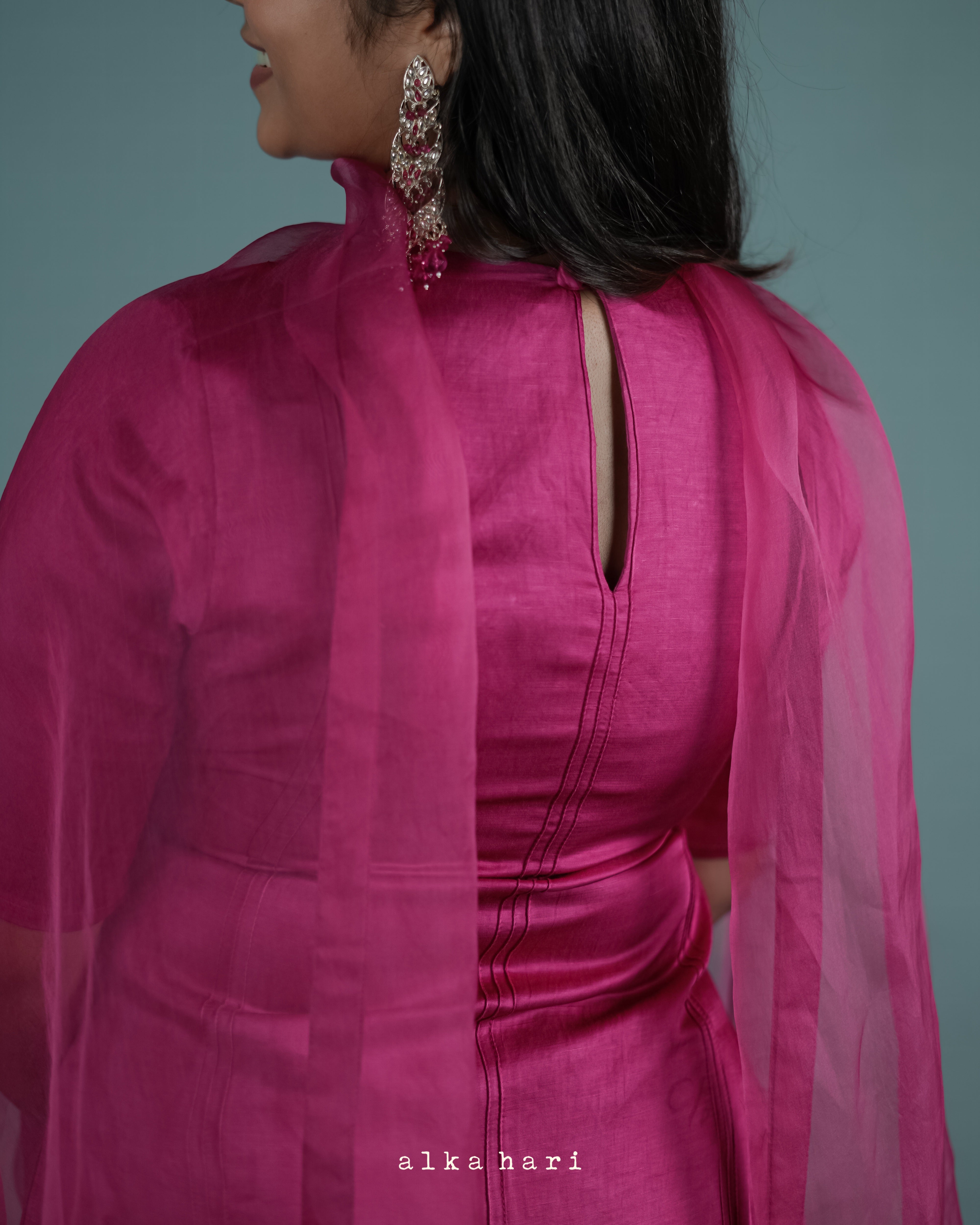 Hot Pink Slitted Kurta