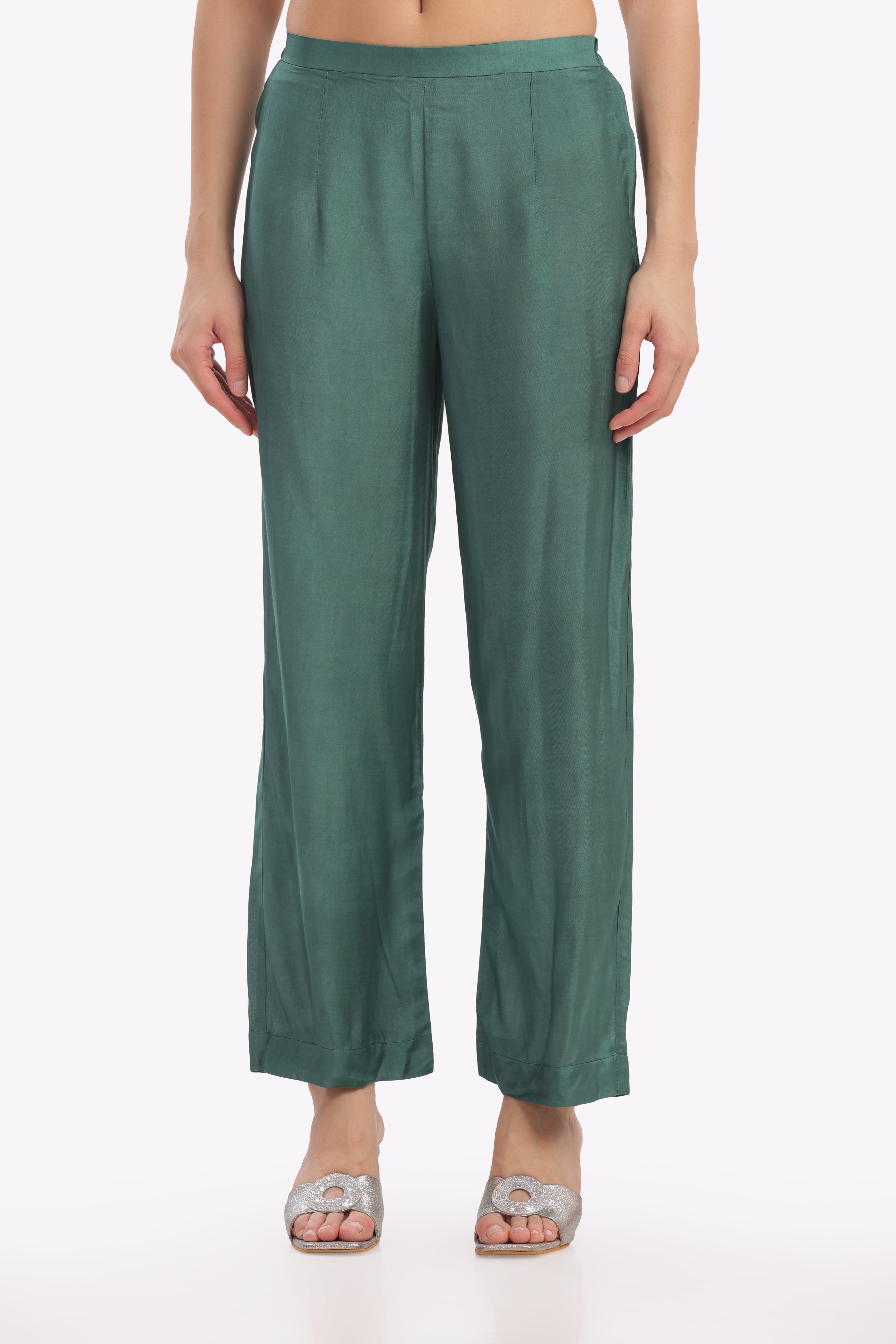 Teal Kalamkari Printed Kurta Set