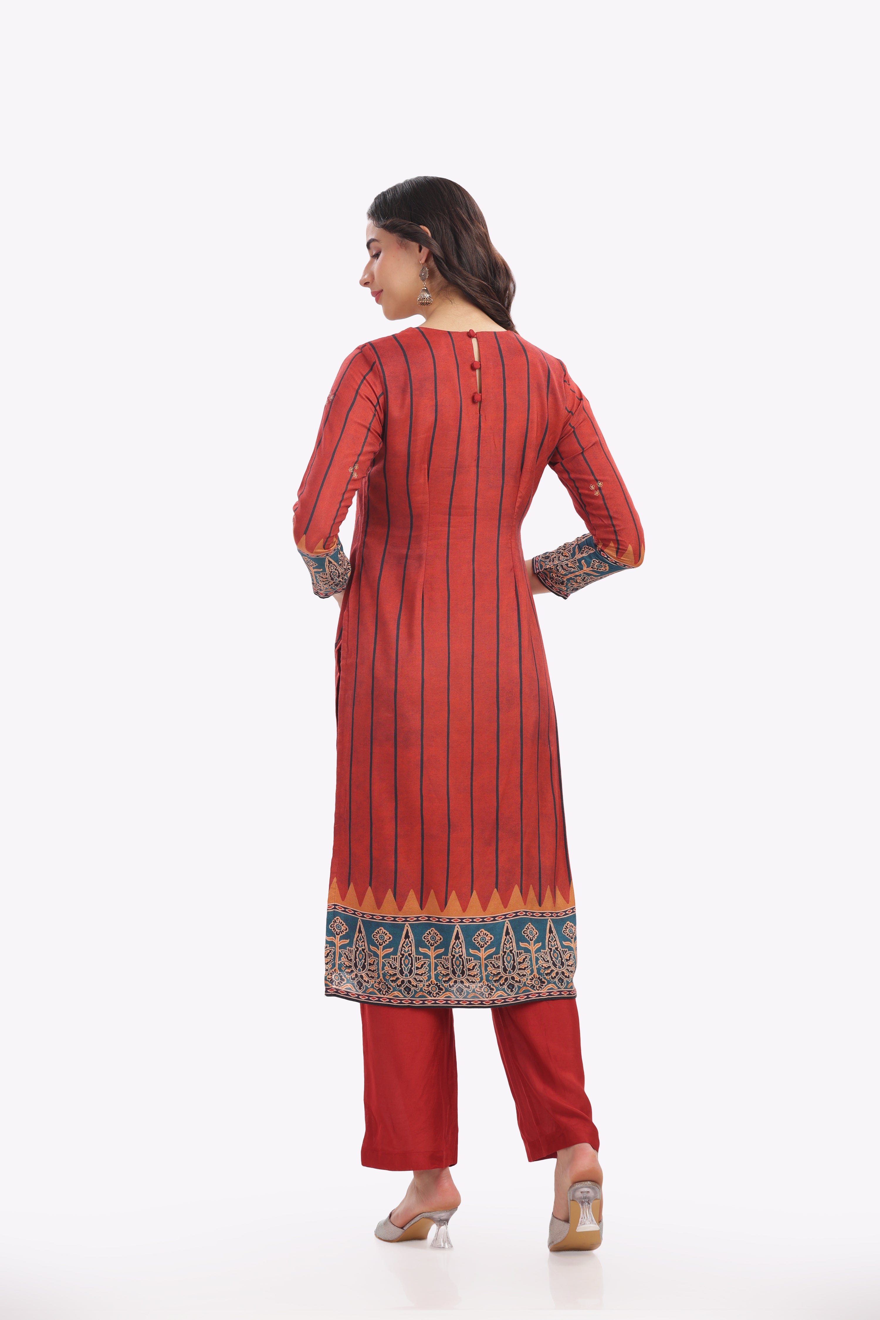Rustic Red Printed Kurta