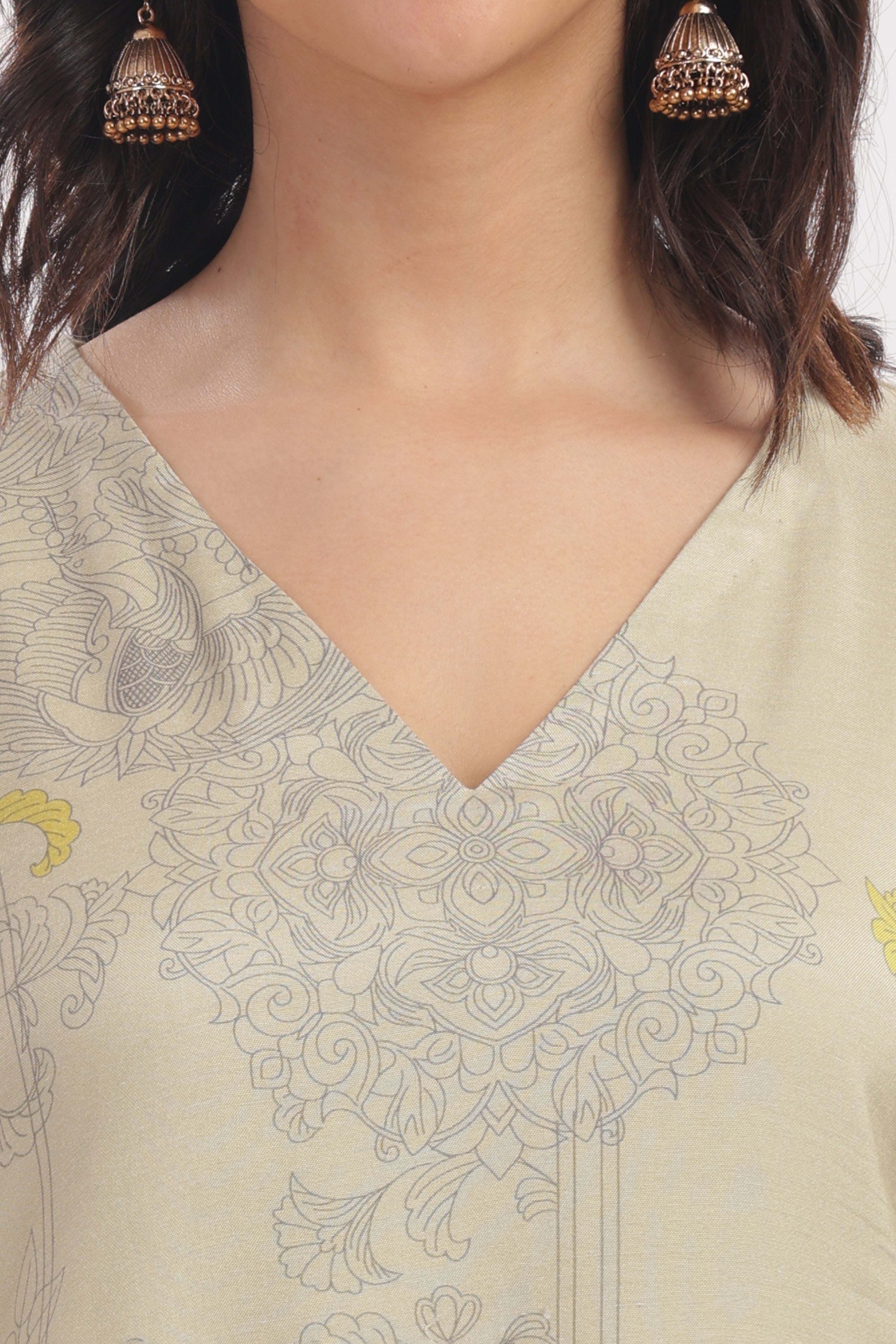 Pastel Green Floral Printed Kurta