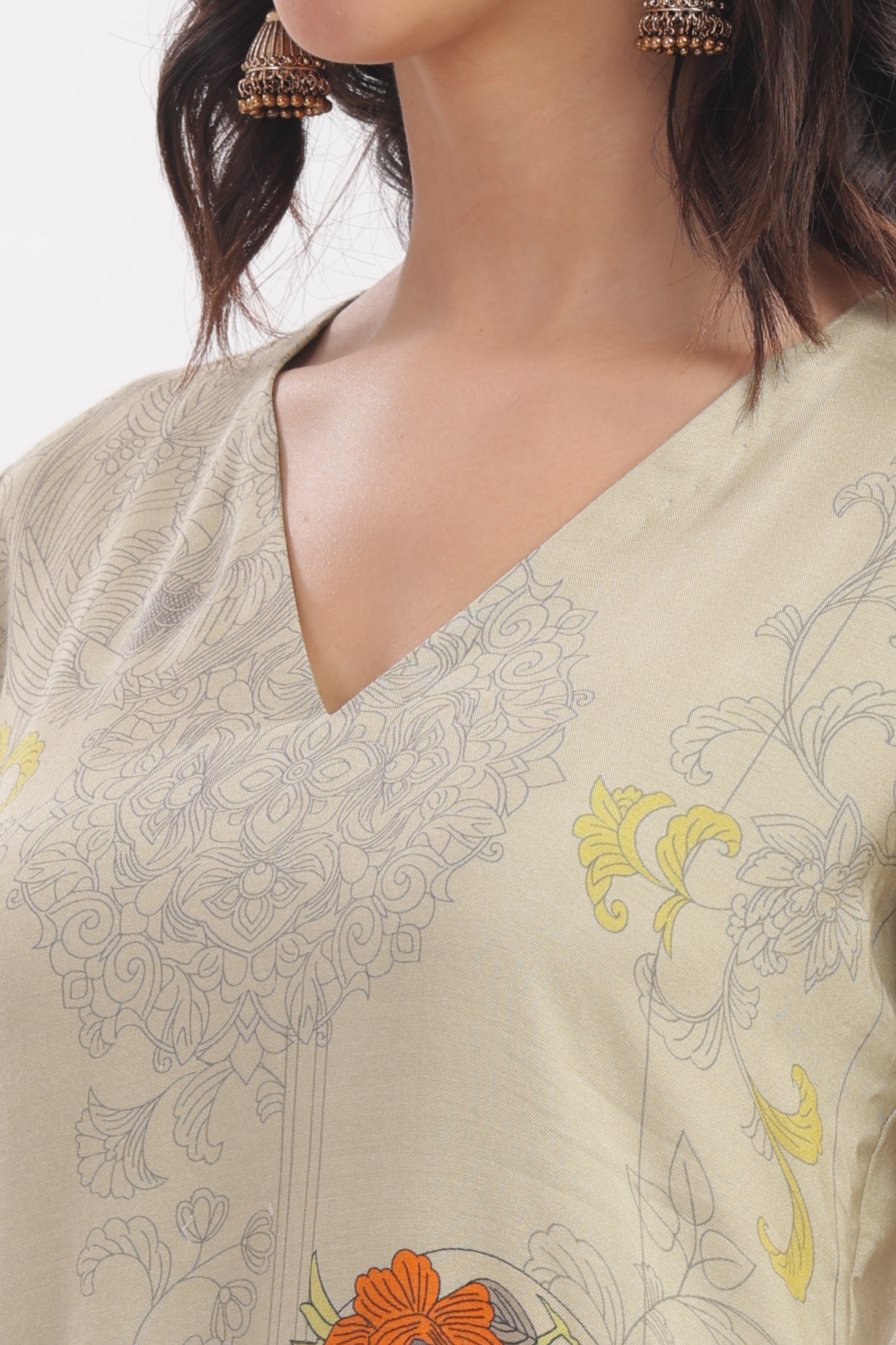 Pastel Green Floral Printed Kurta