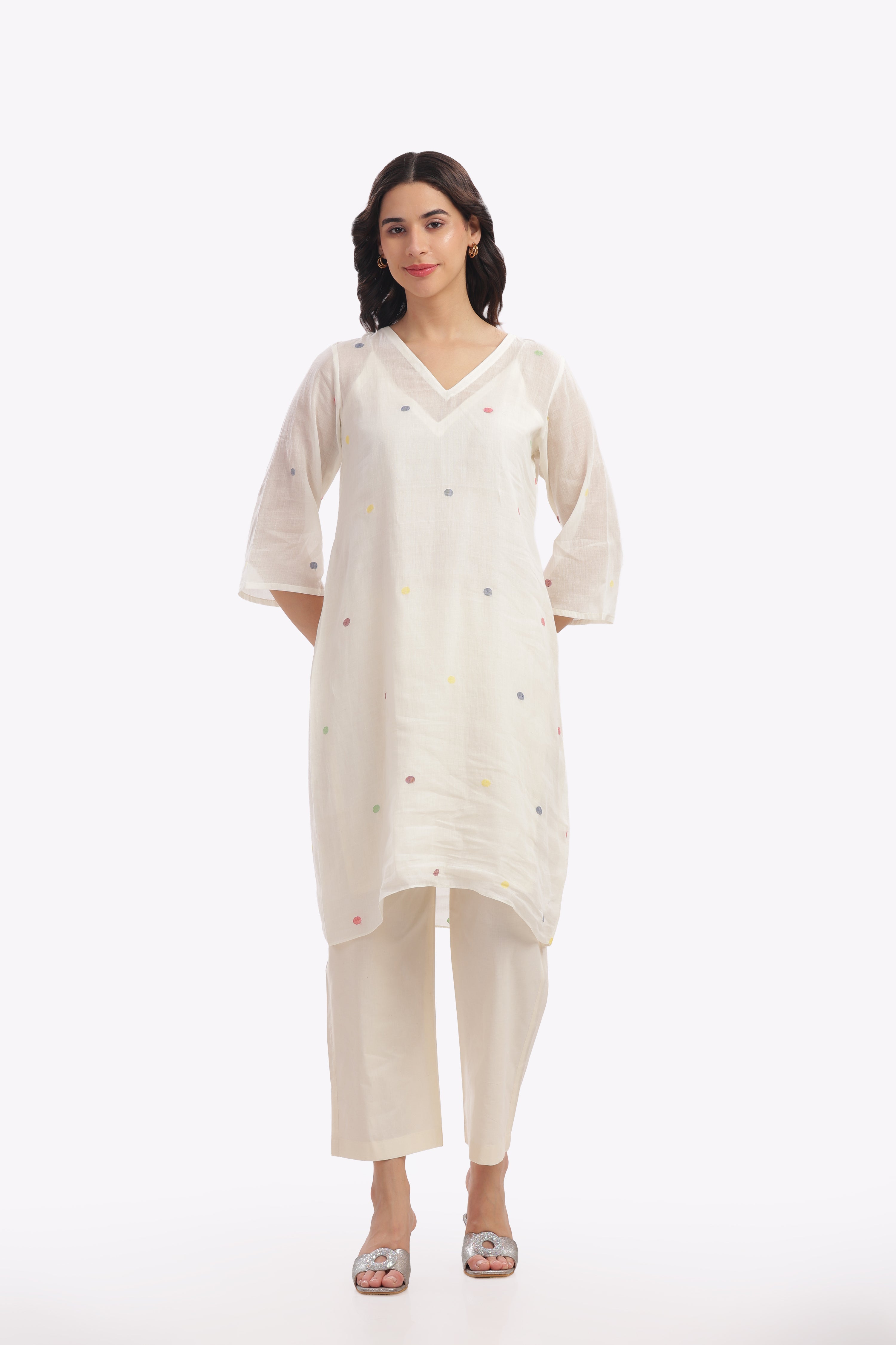 Off White Slip Kurta