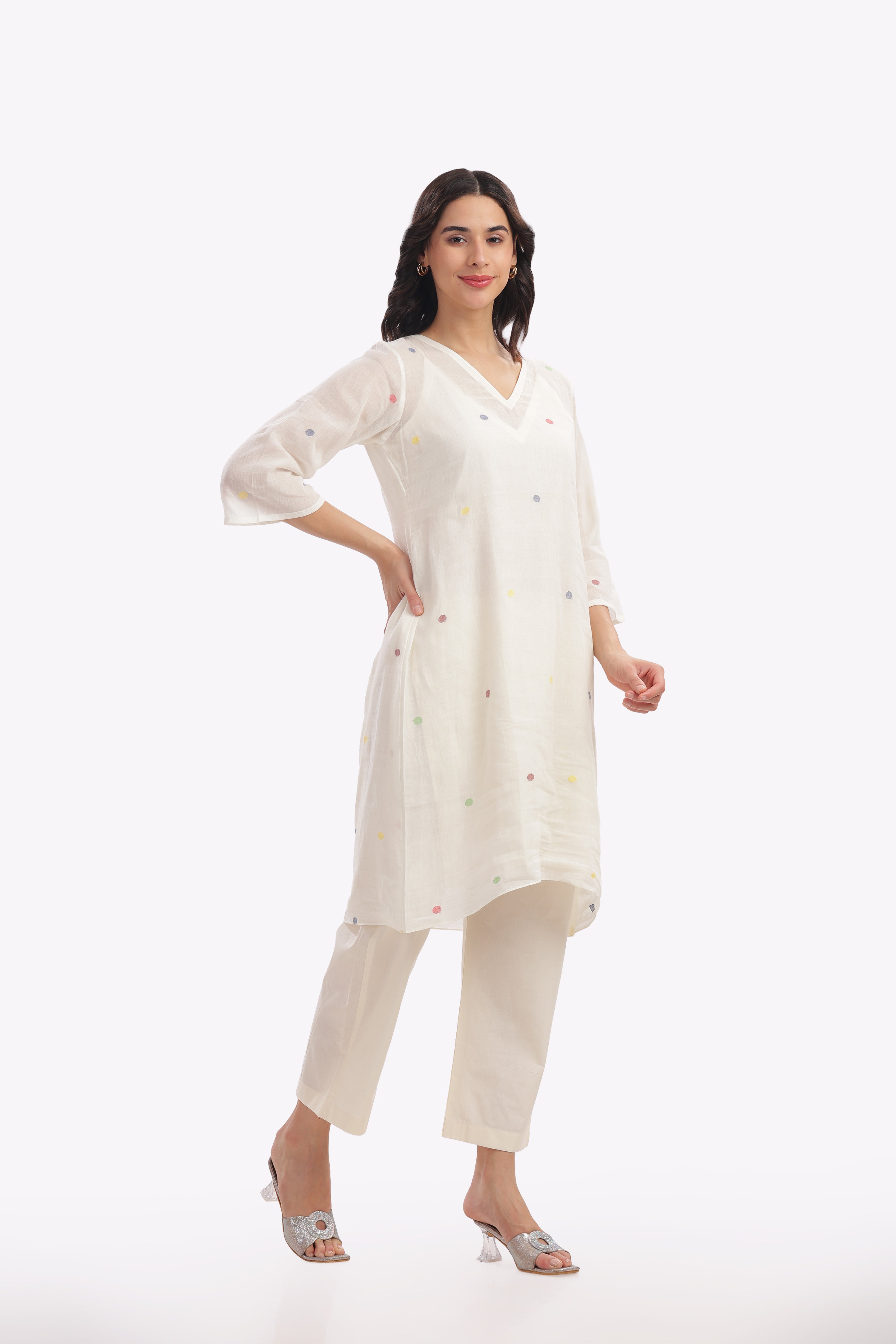 Off White Slip Kurta