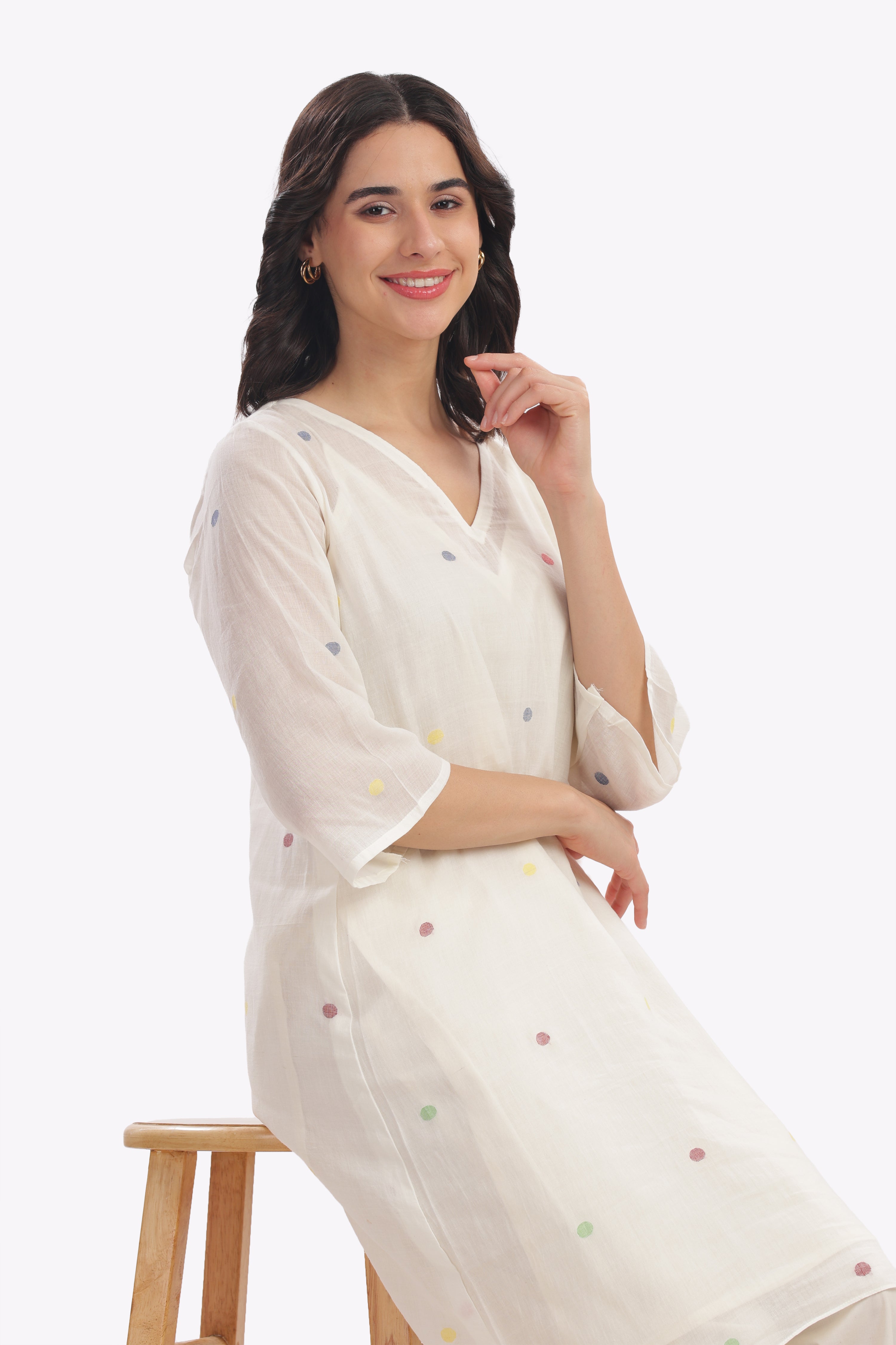 Off White Slip Kurta