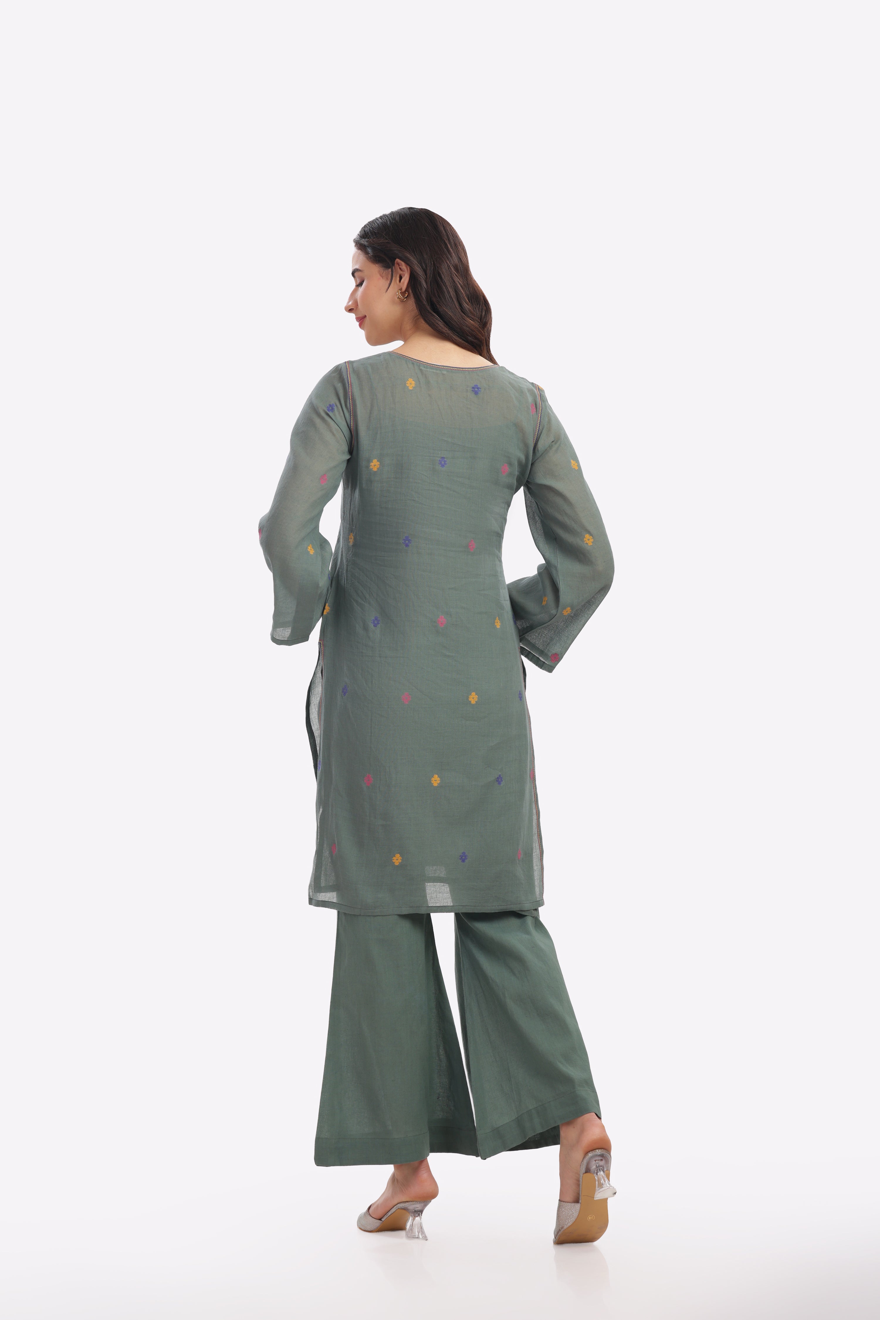 Grey Kurta with Slip