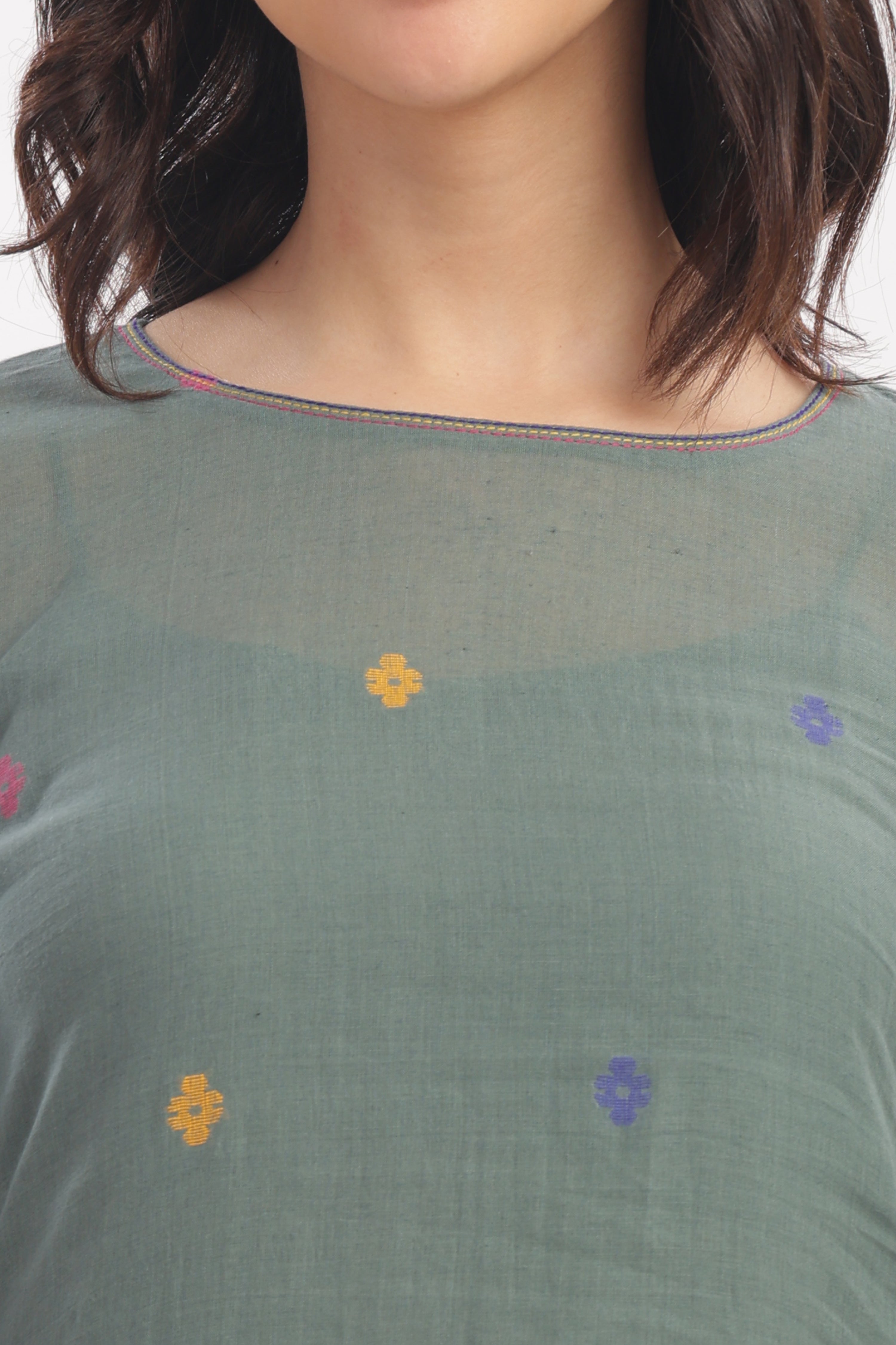 Grey Kurta with Slip