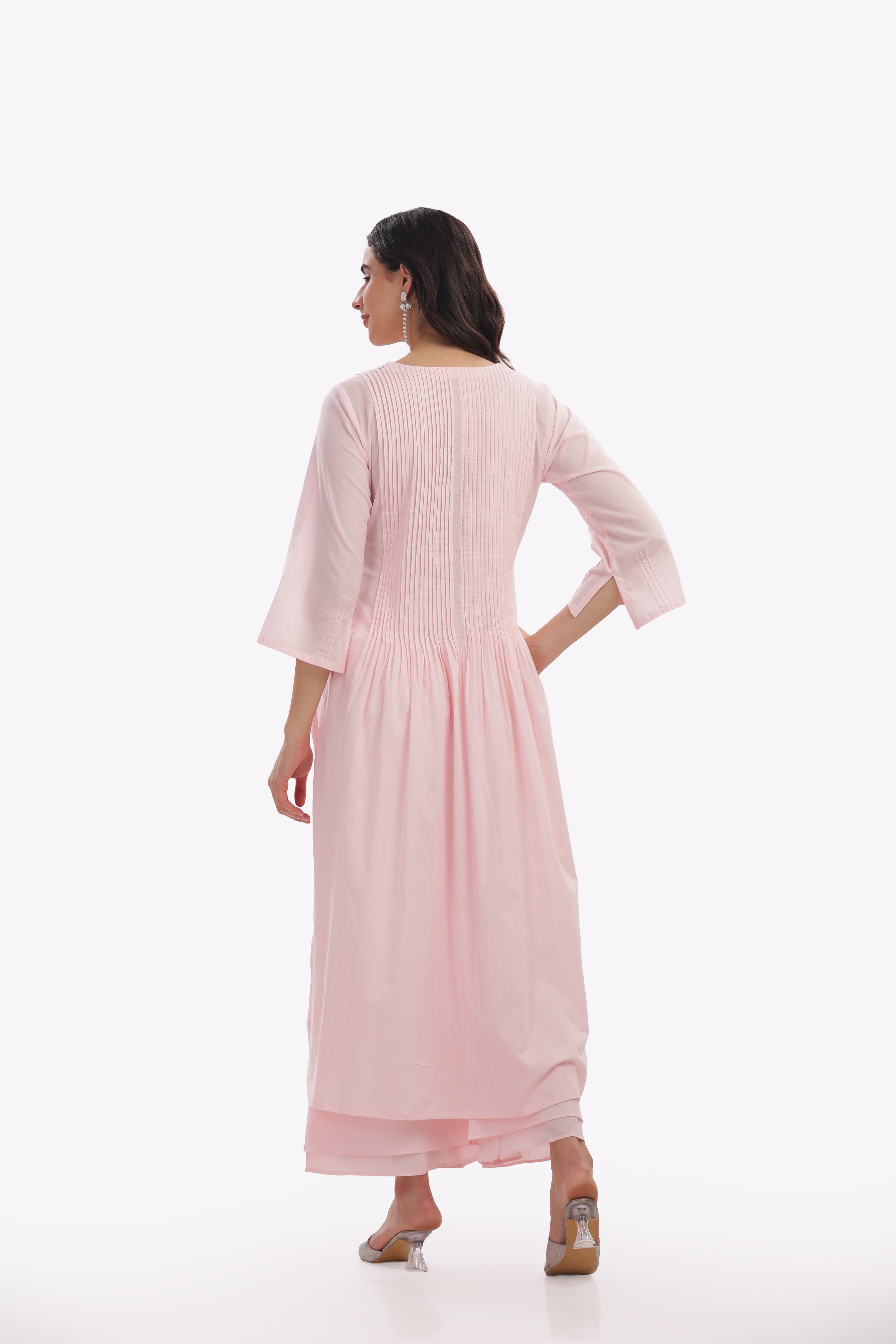 Soft Pink Pleated Kurta