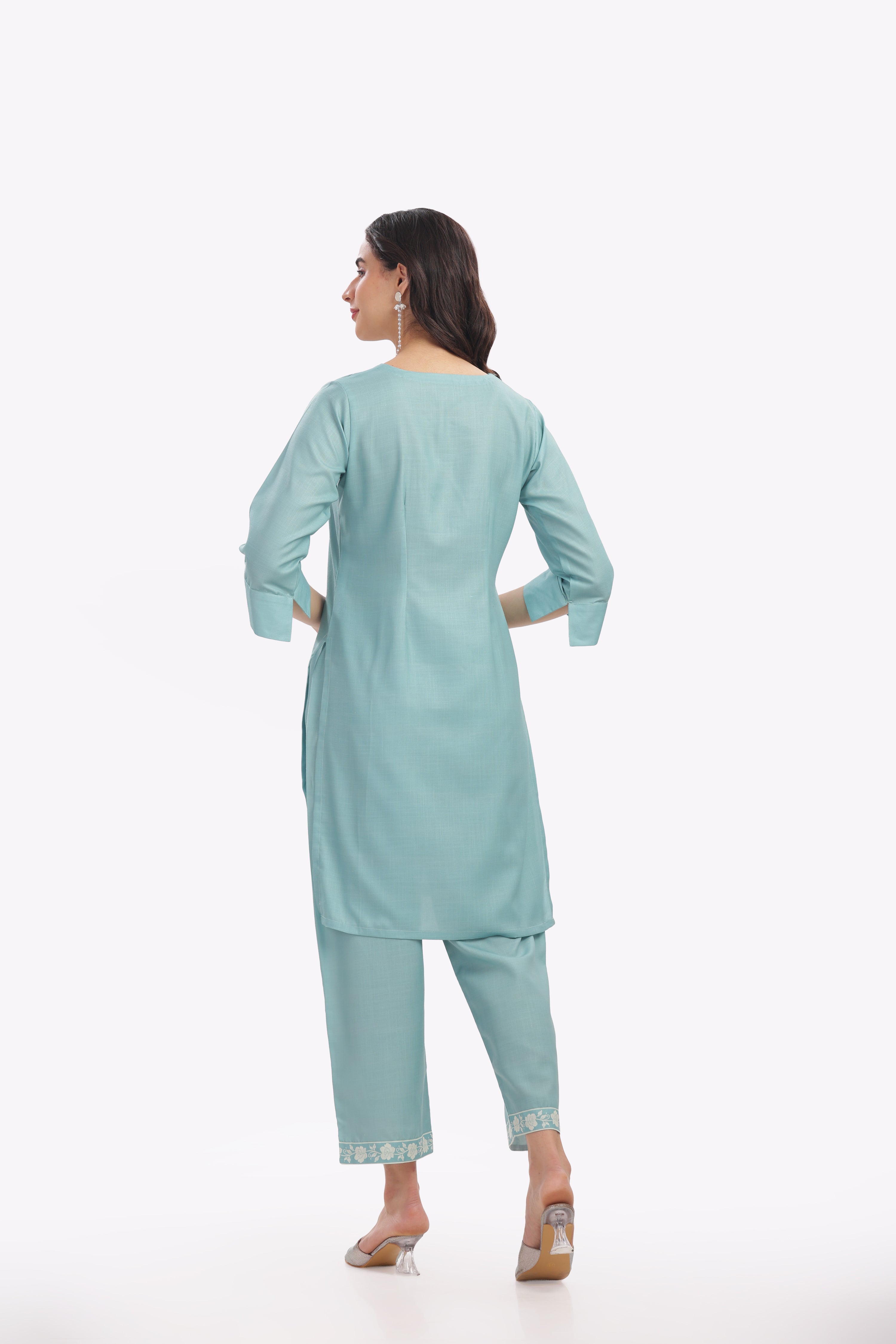 Light Teal Short Kurta