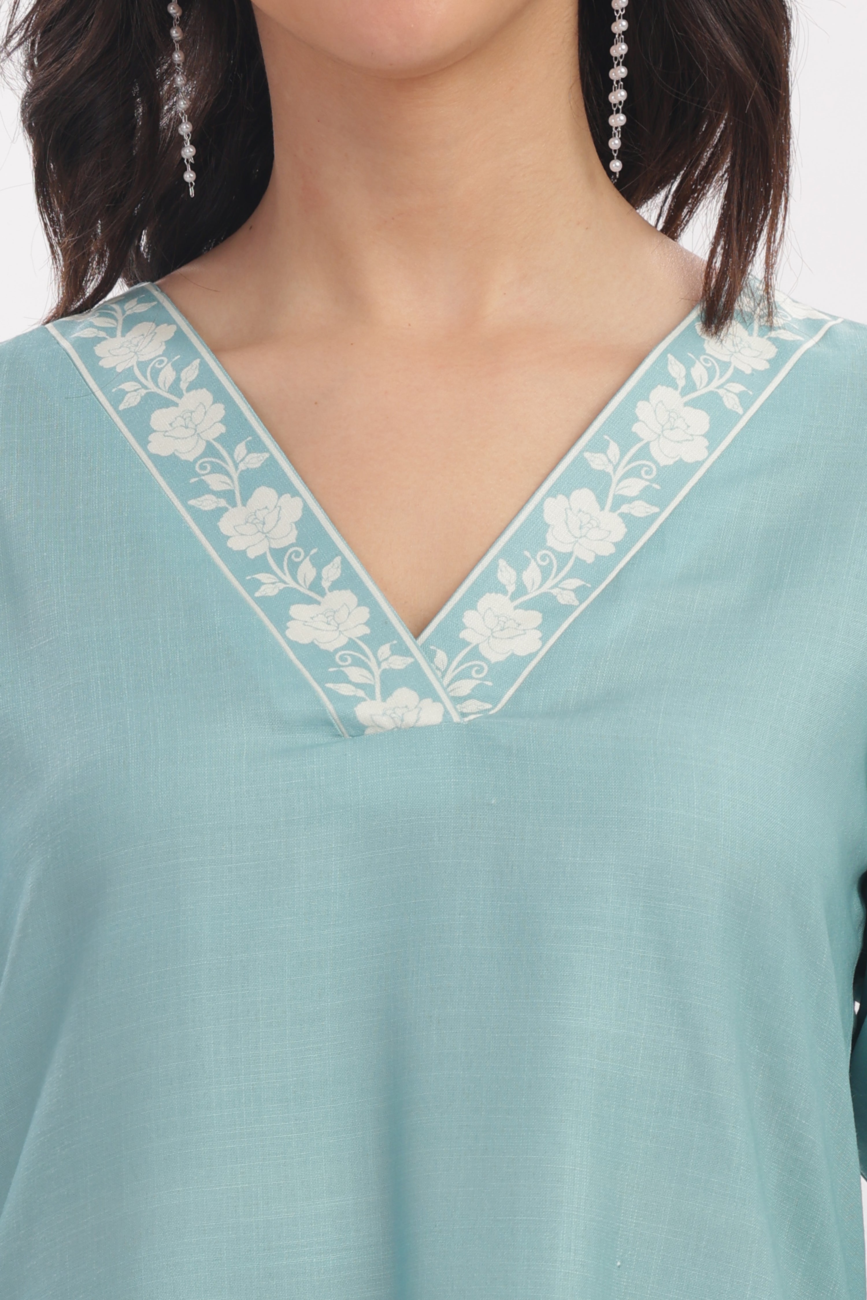 Light Teal Short Kurta