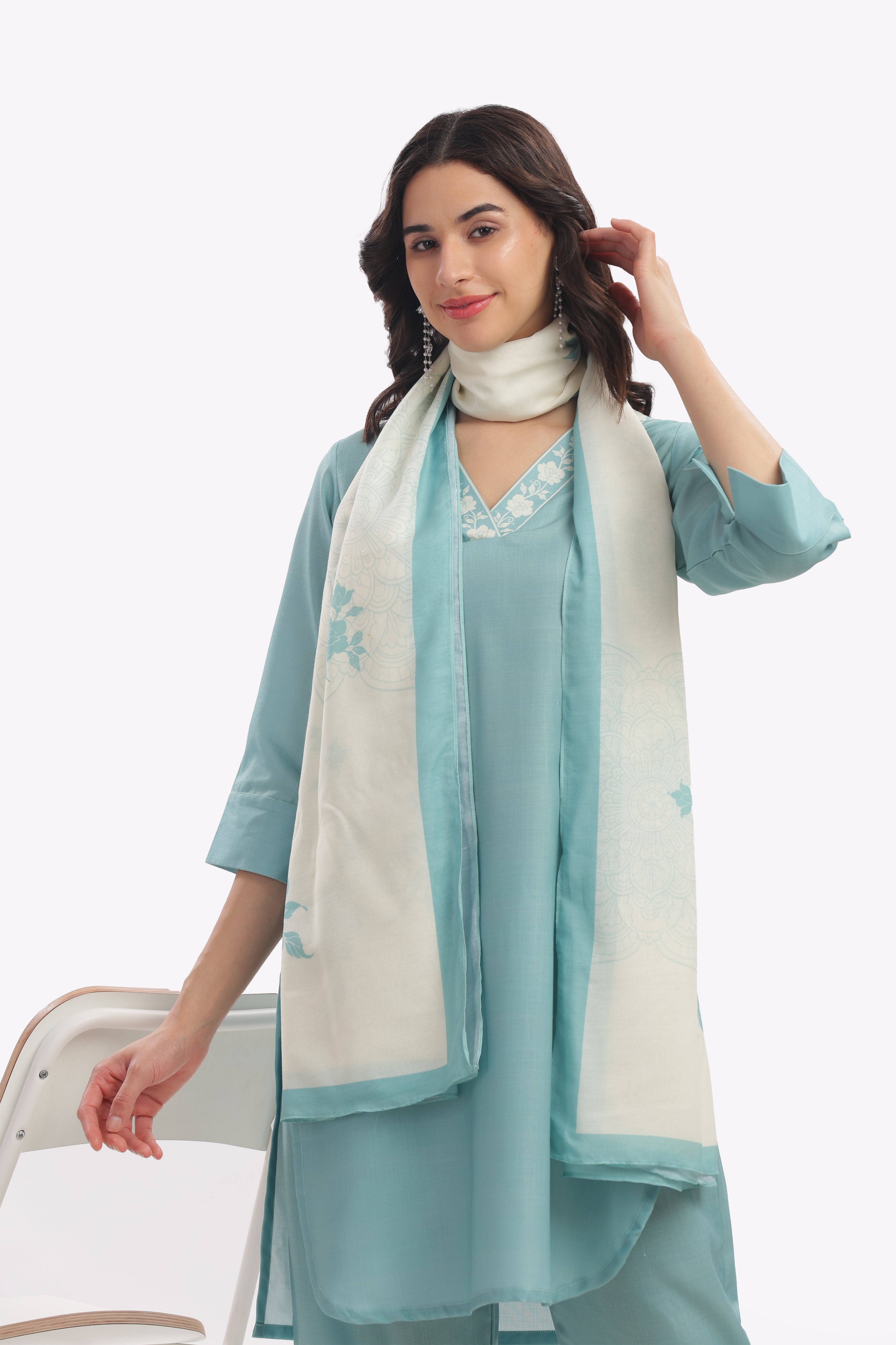 Light Teal Short Kurta