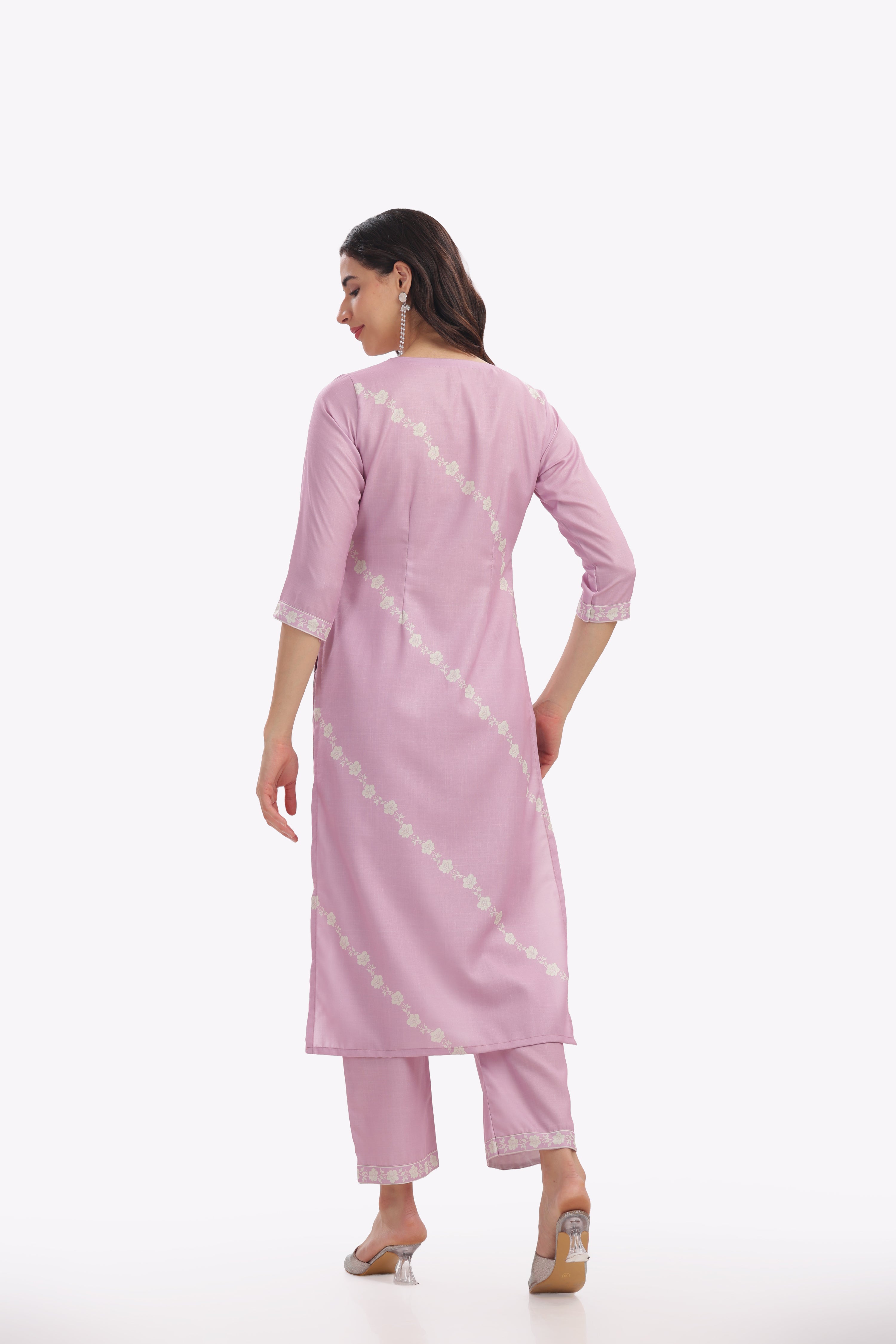 Pink Floral Printed Kurta