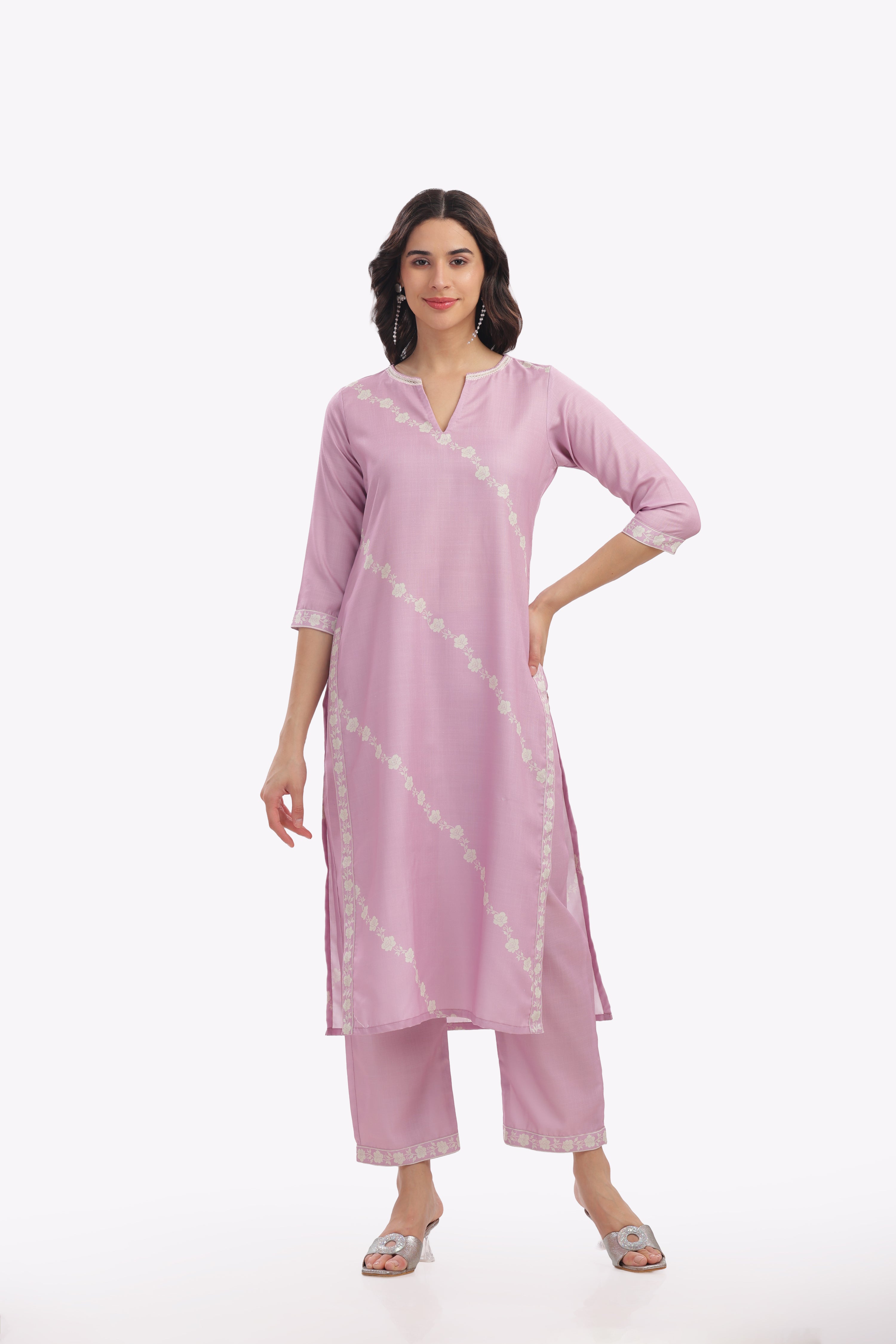 Pink Floral Printed Kurta