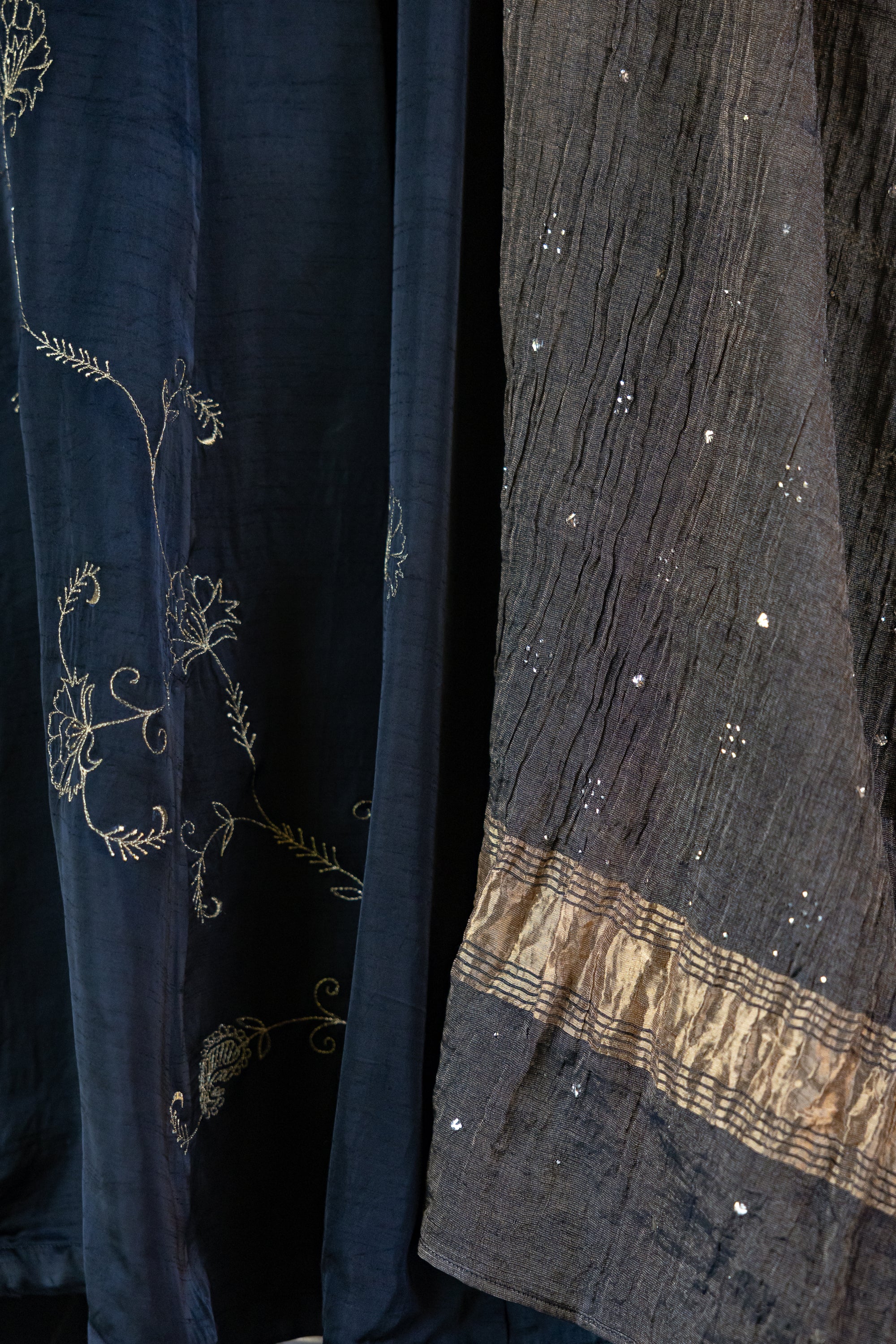 Black and Gold Embroidered Lehenga Set