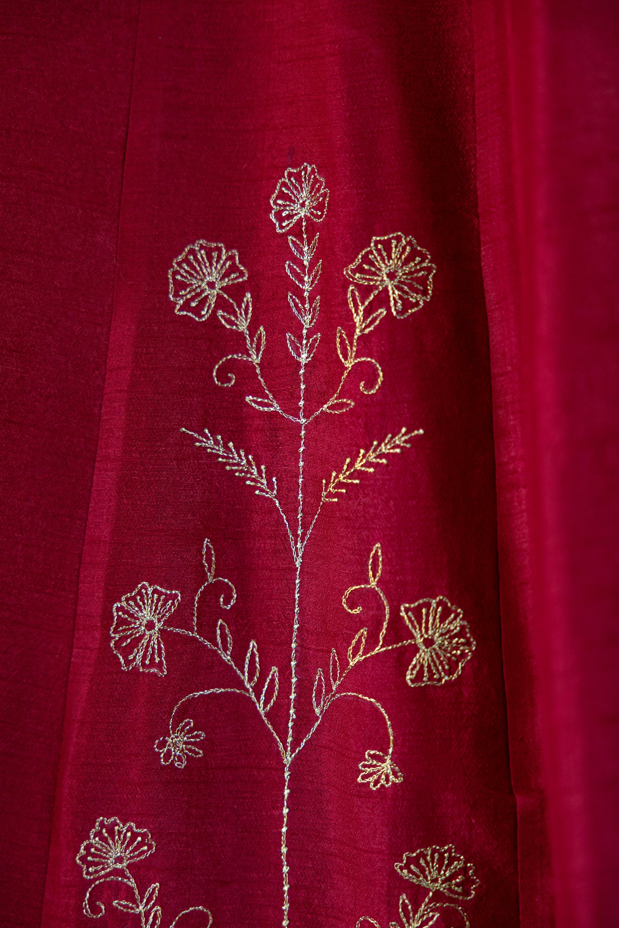 Red and Gold Embroidered Lehenga