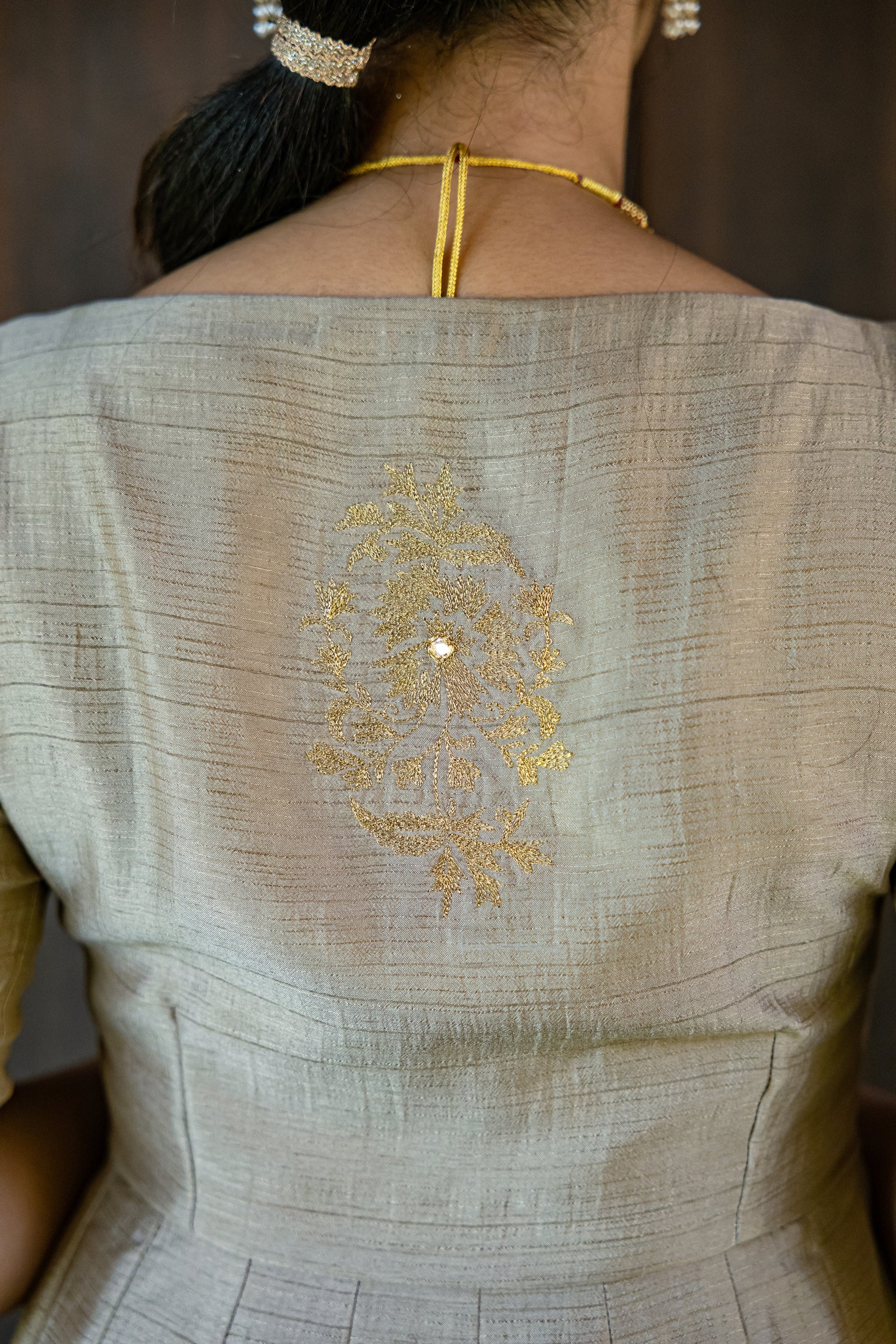 Bronze Emrbroidered Anarkali