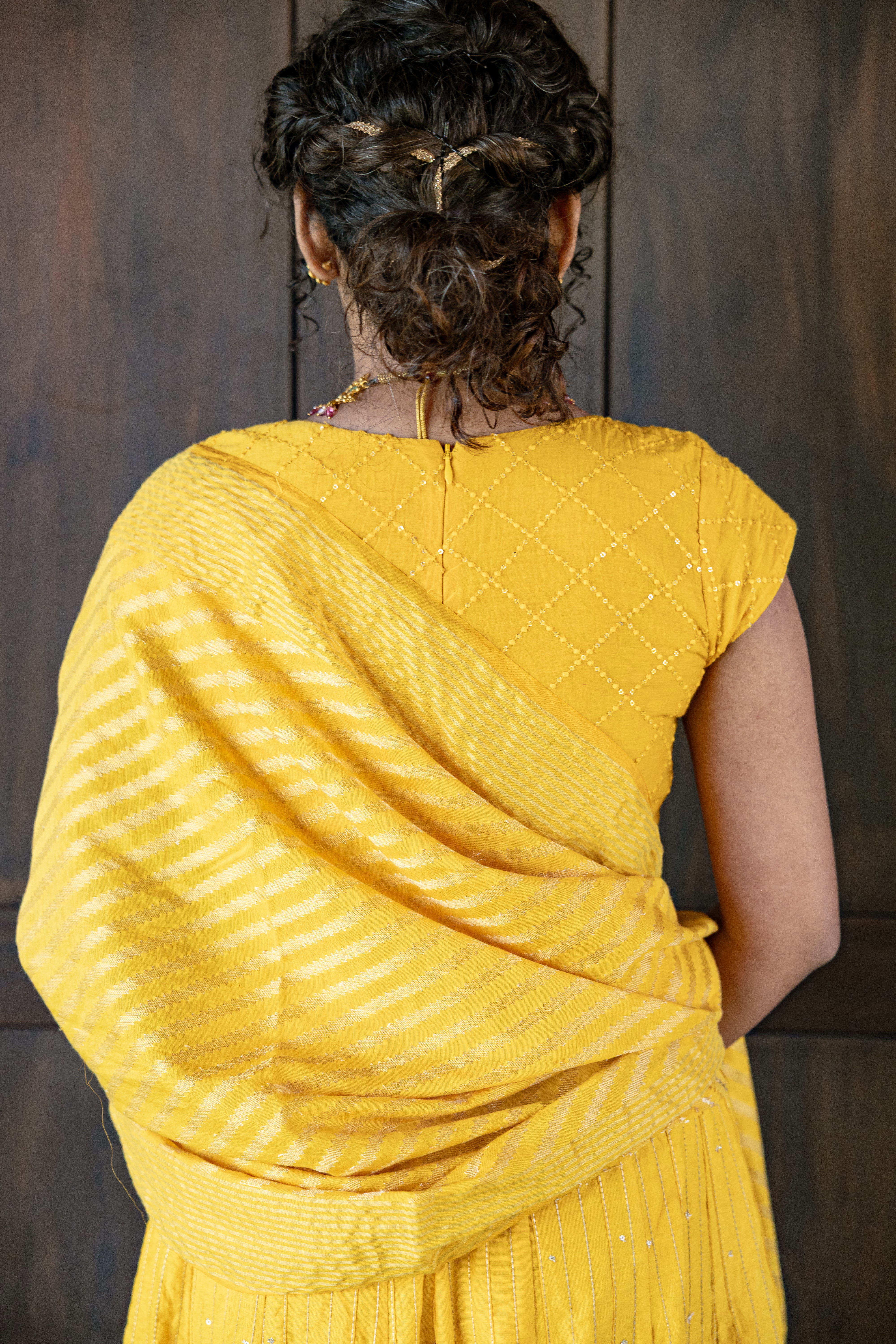 Mustard Yellow Embroidered Anarkali