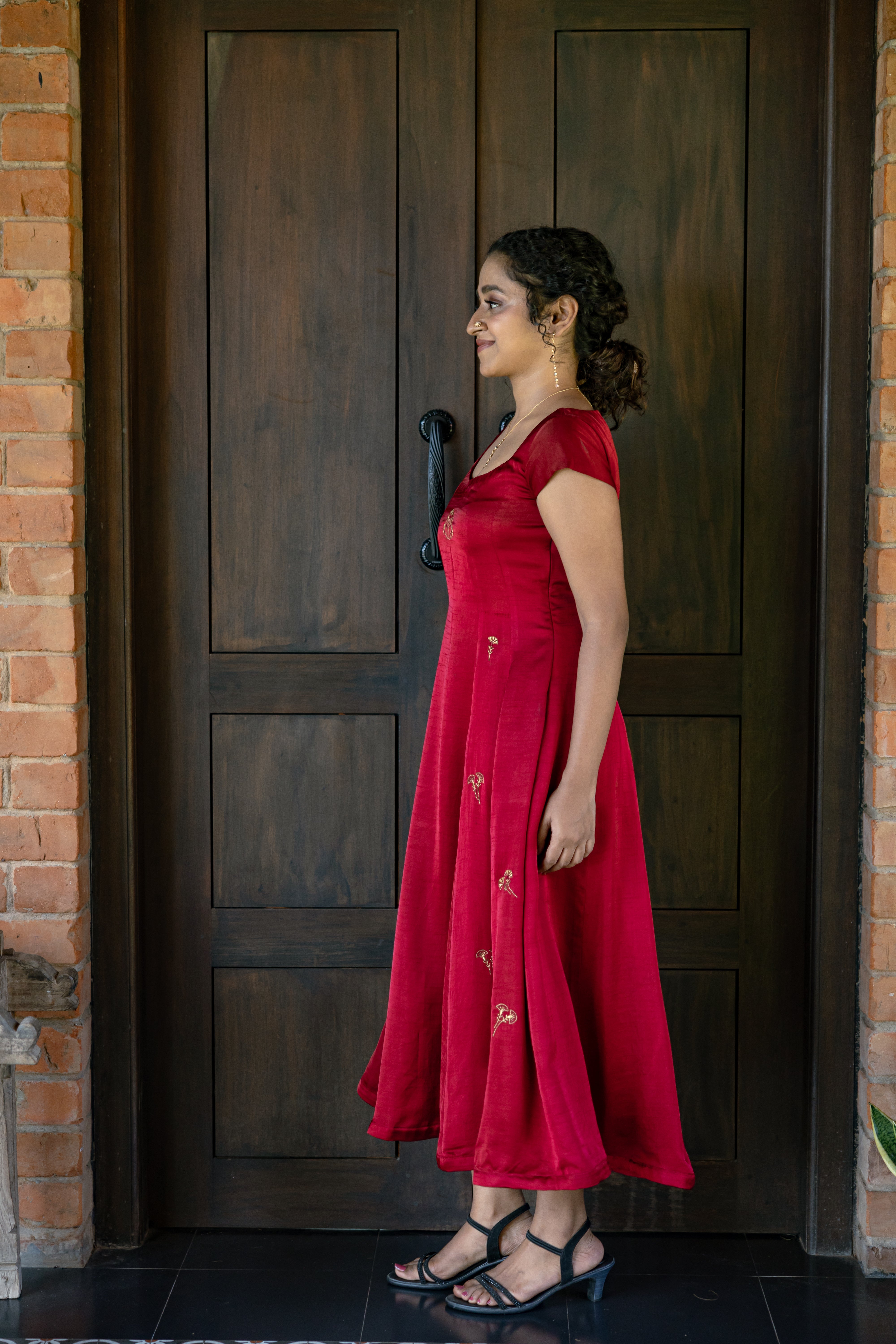 Red Embroidered Dress