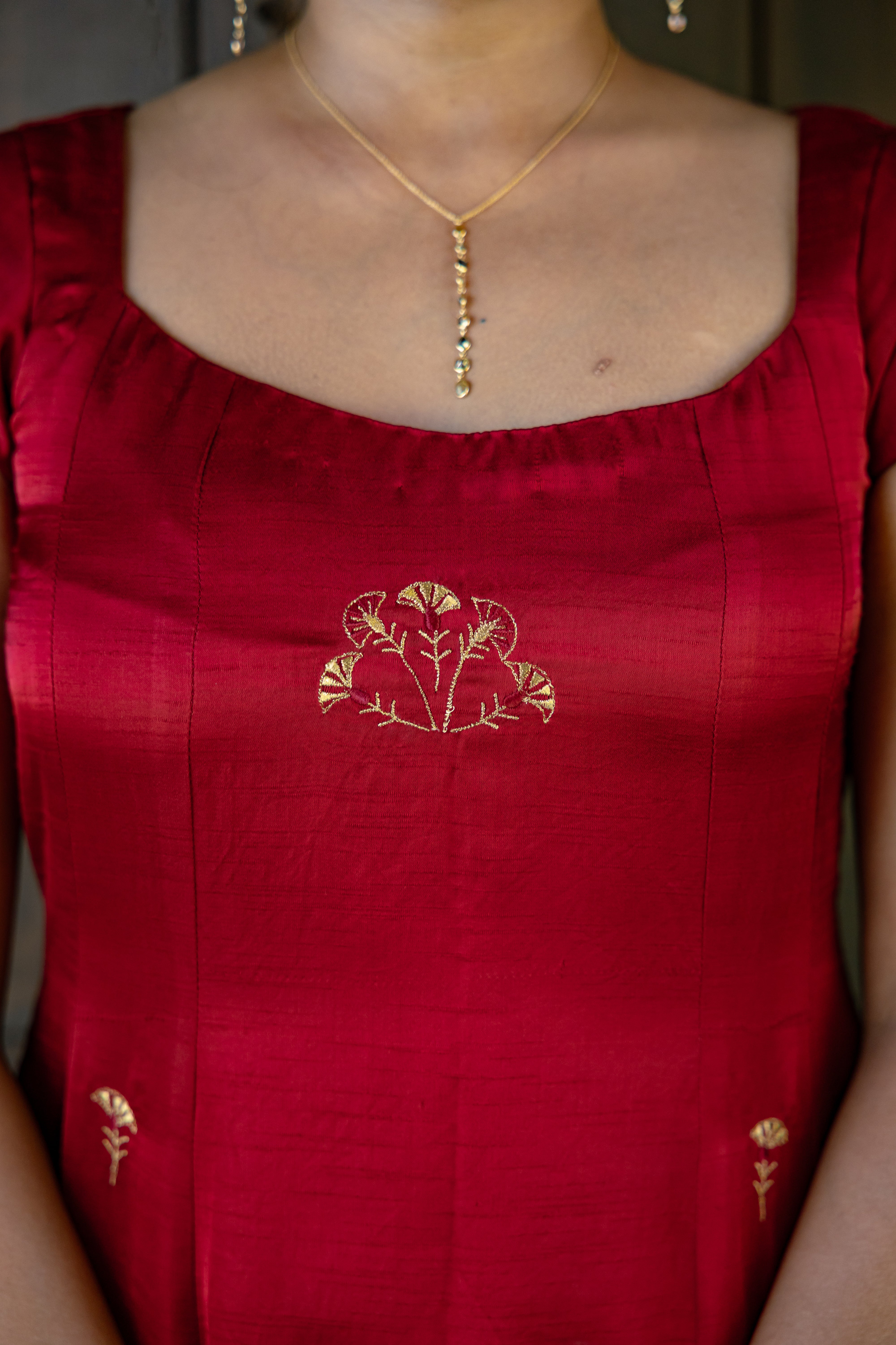 Red Embroidered Dress