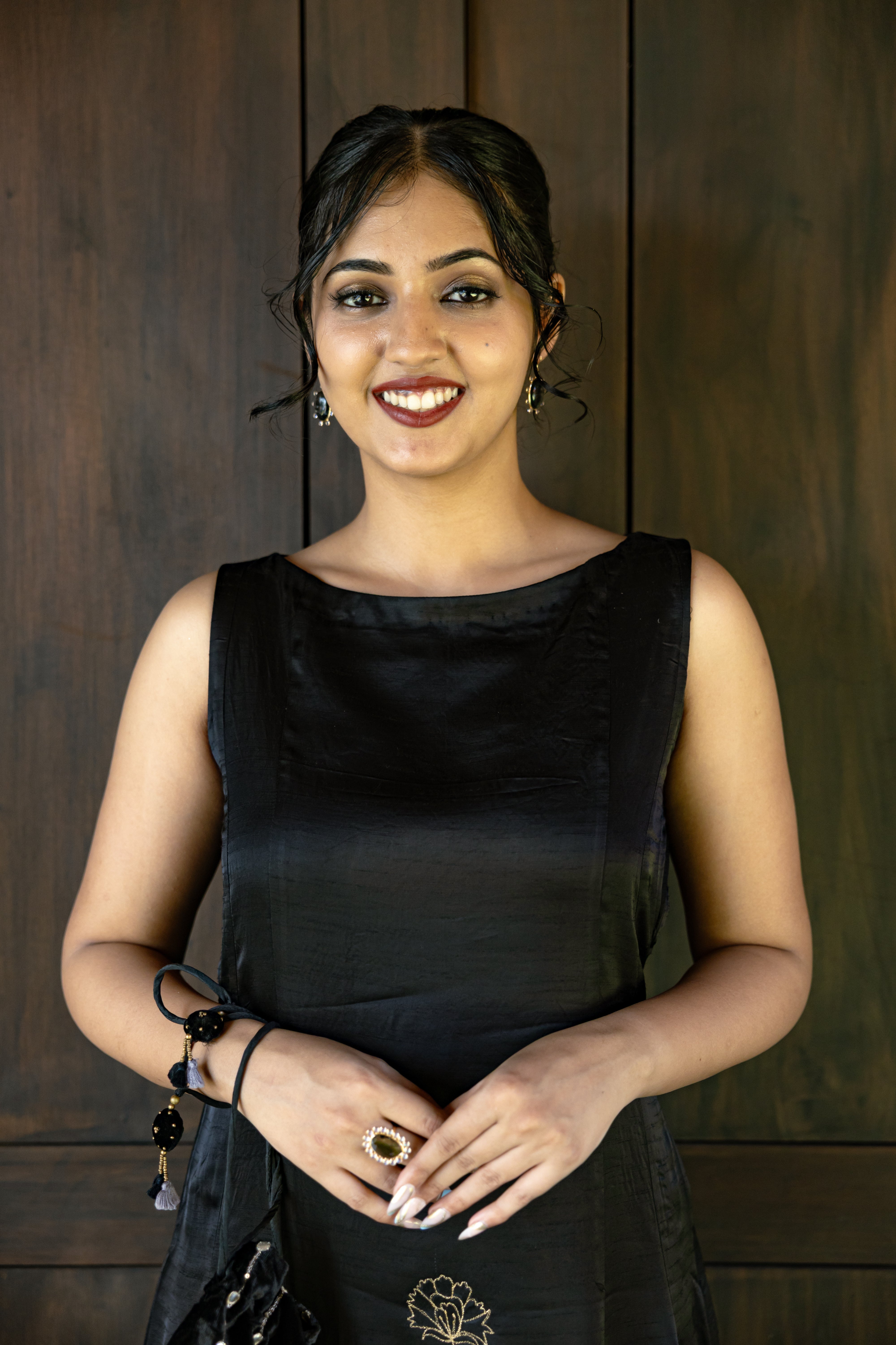 Black and Gold Embroidered Dress