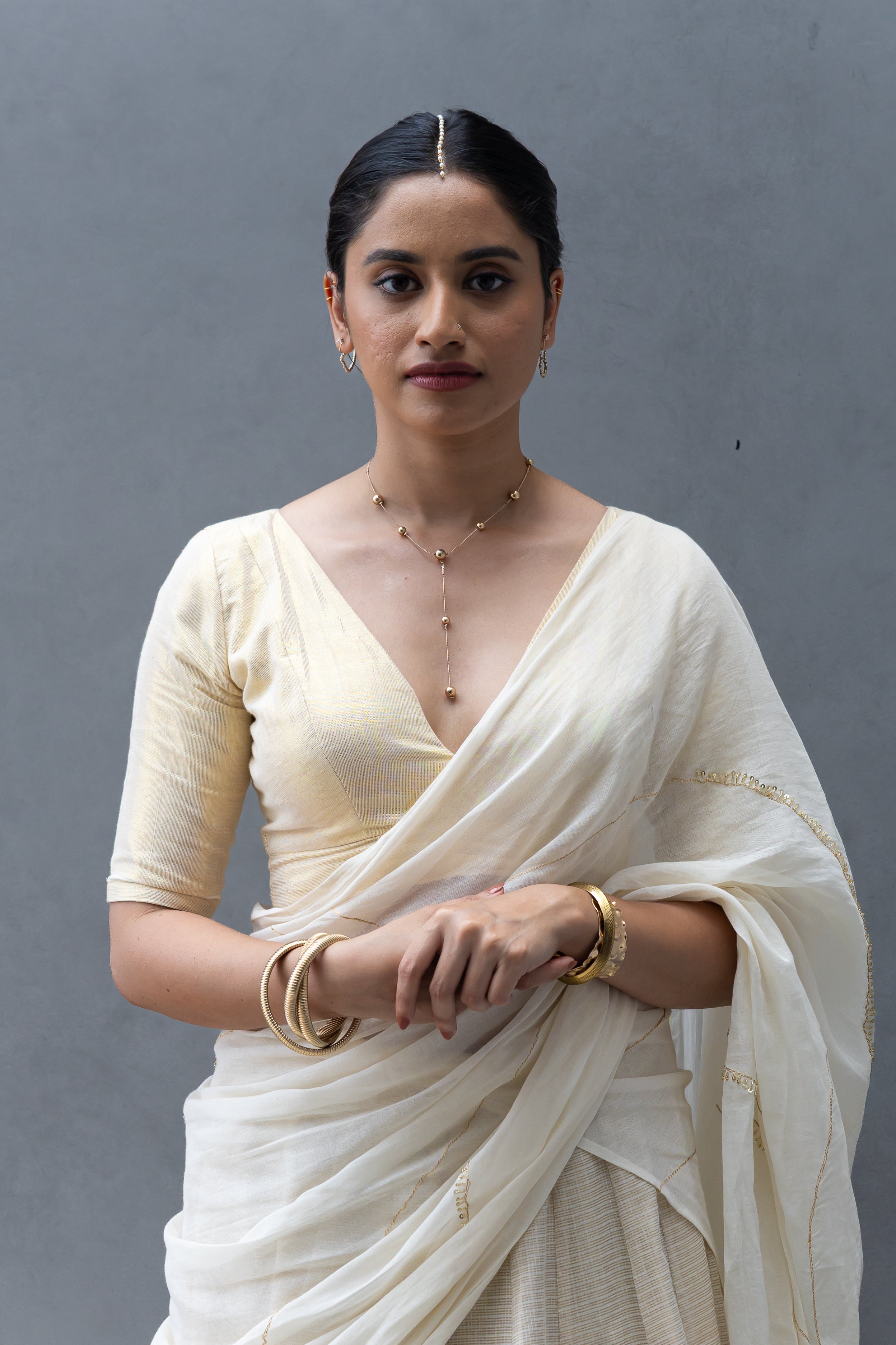 Panelled Skirt with Hand Embroidered Dupatta