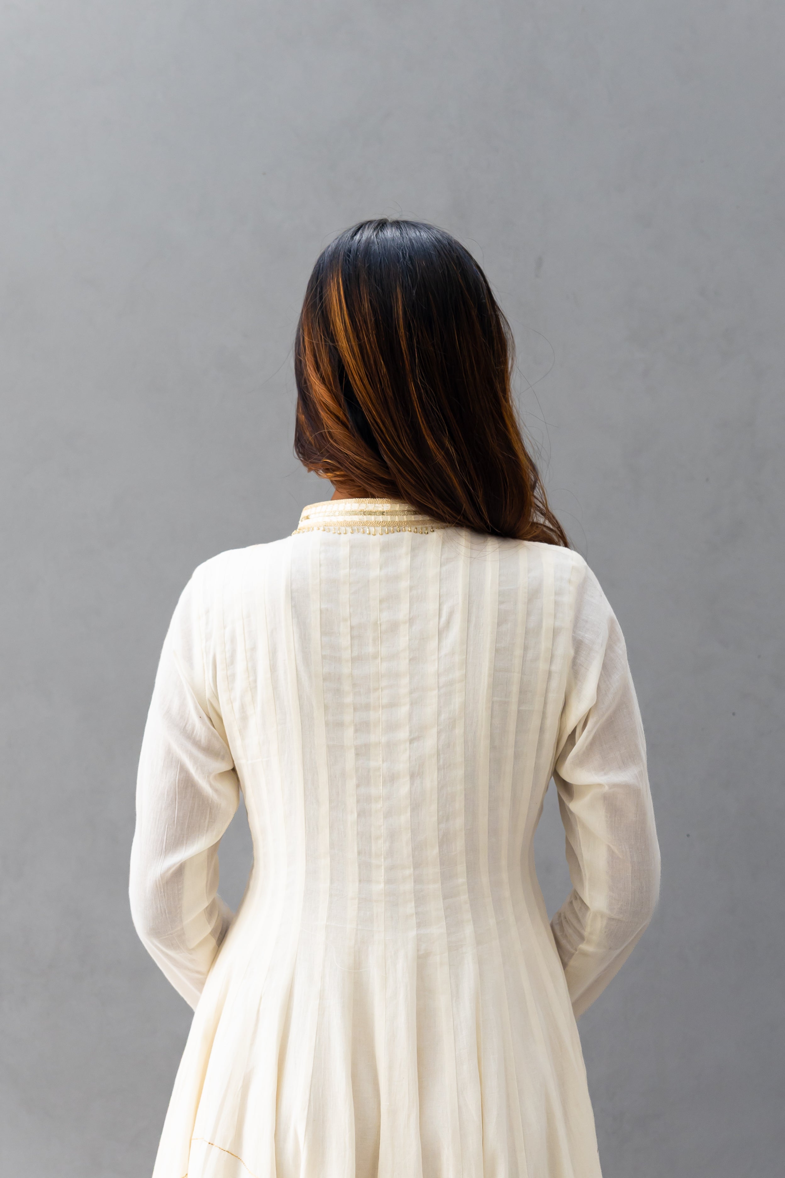 Collared Anarkali with Hand Embroidery