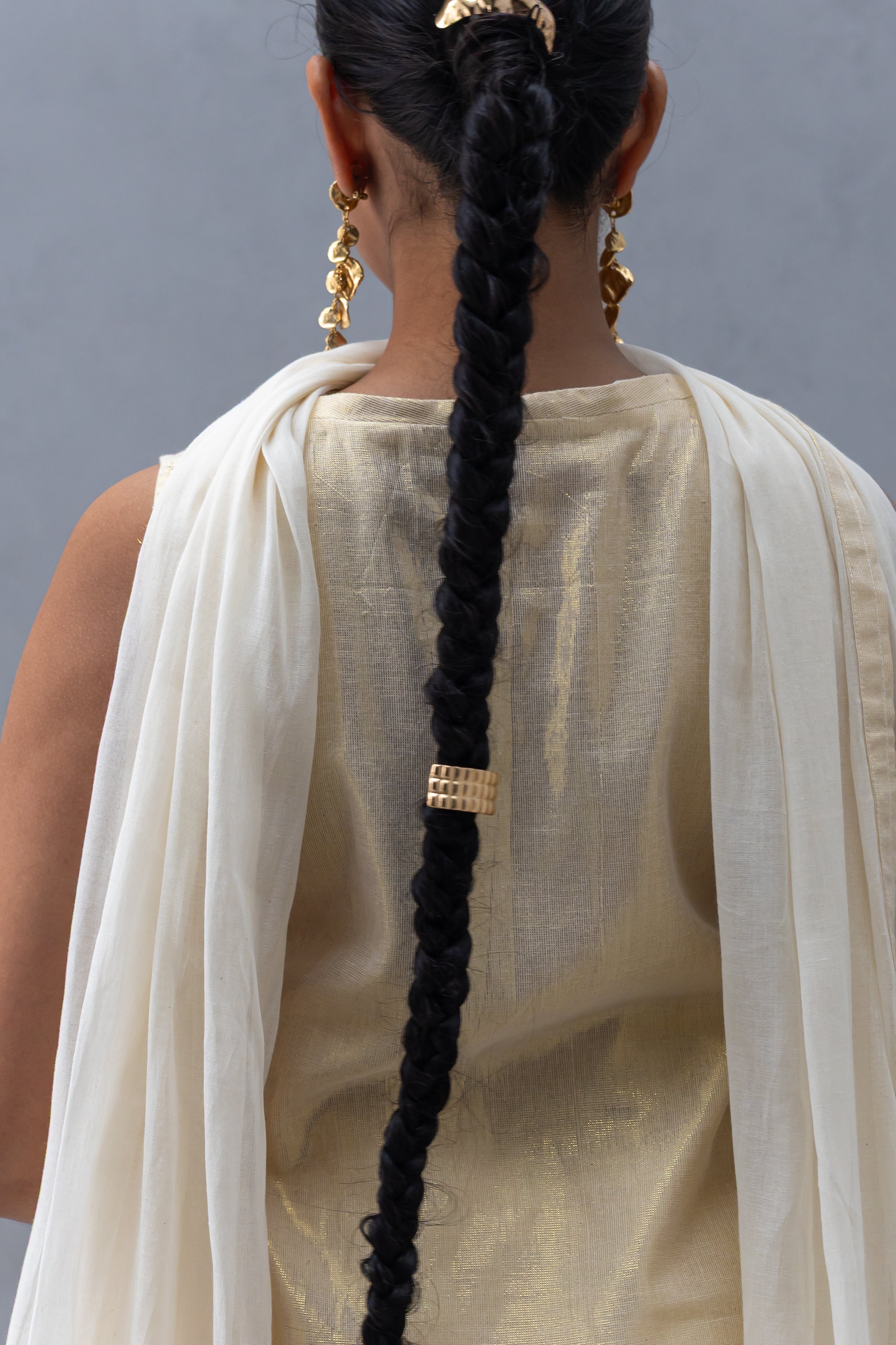 Golden Kurta with Fit and Flare Bottom