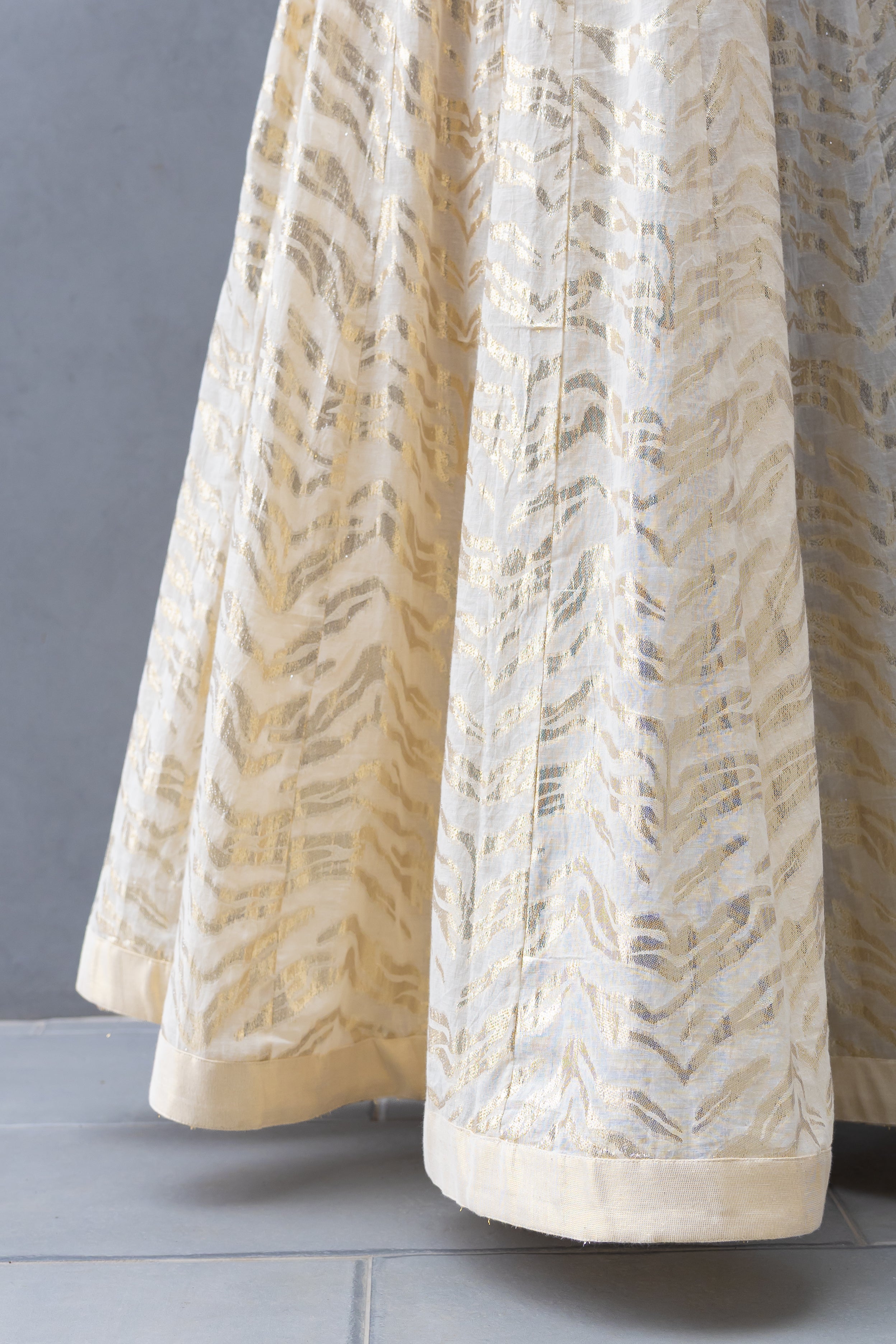 Woven Skirt with Edgy Blouse