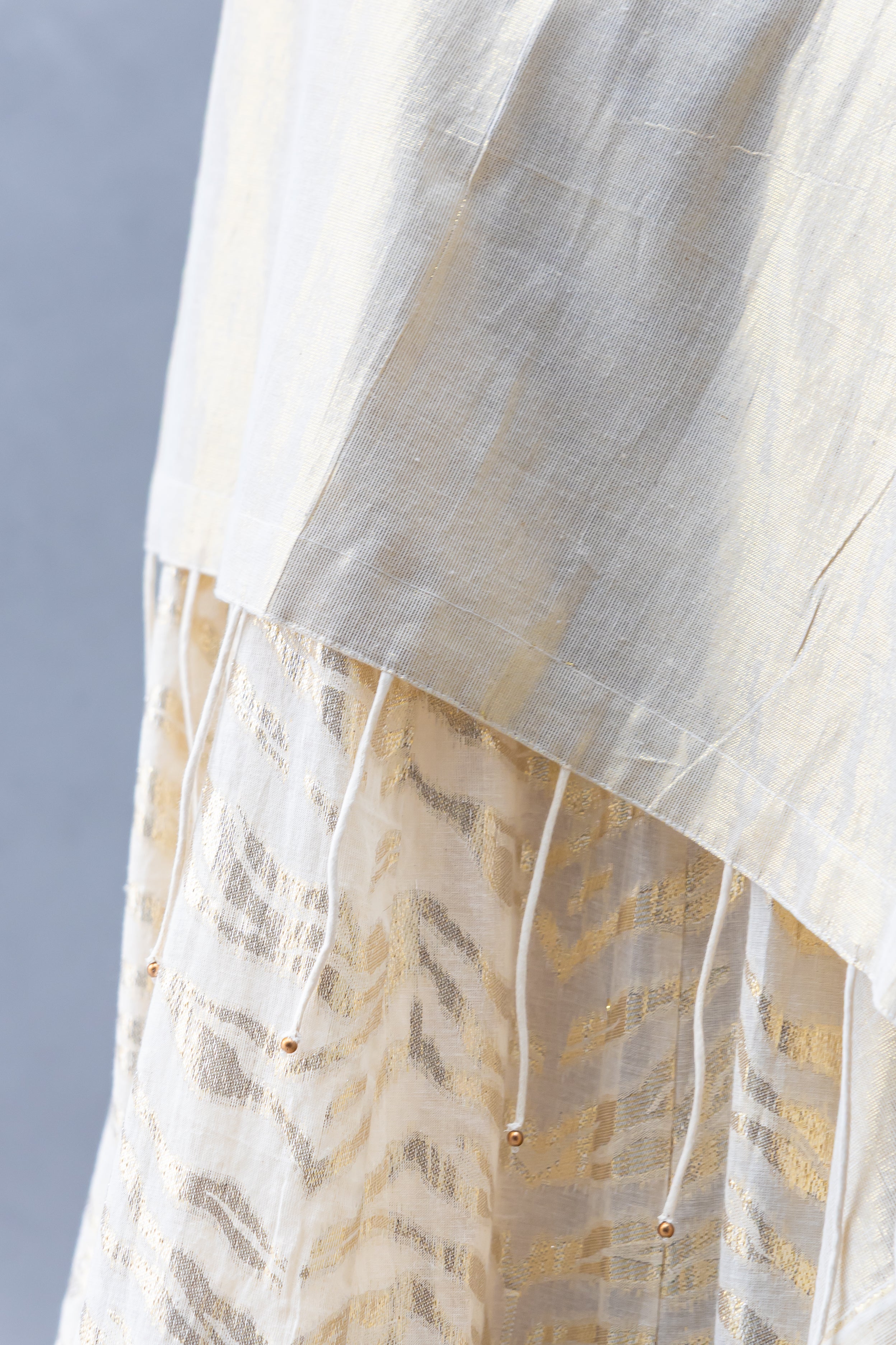 Woven Skirt with Edgy Blouse