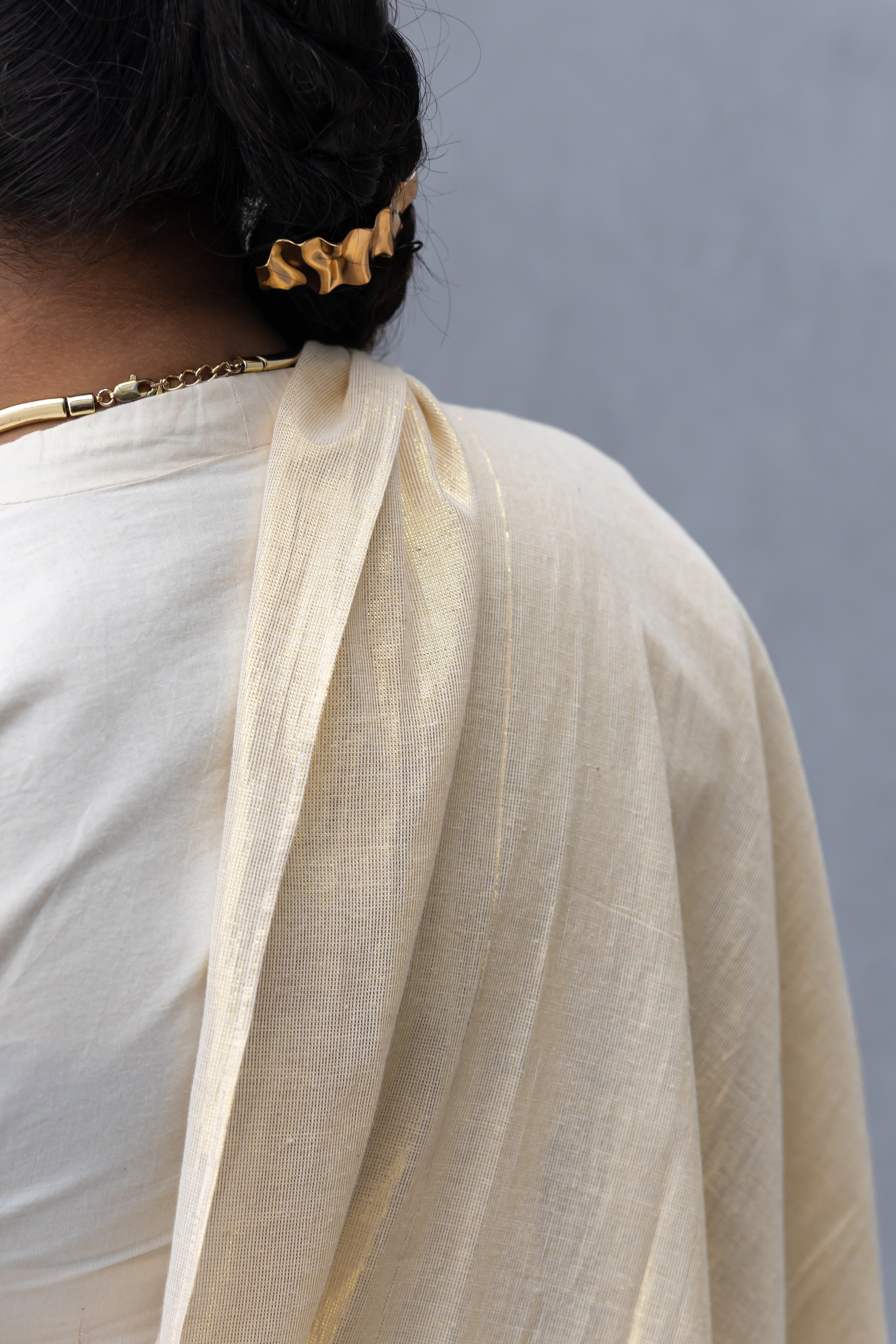 Woven Skirt with Edgy Blouse