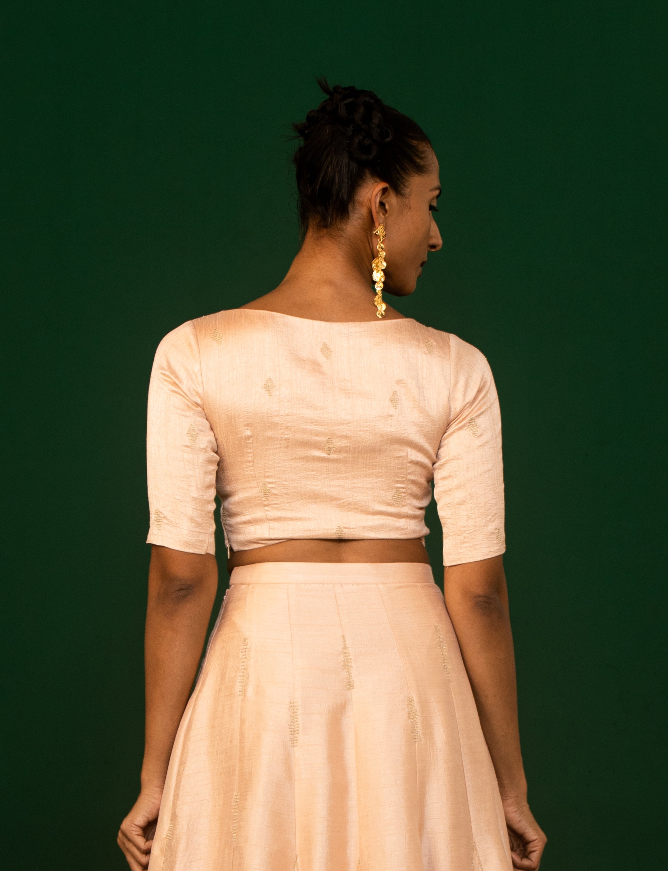 Champagne Pink Silk Blouse