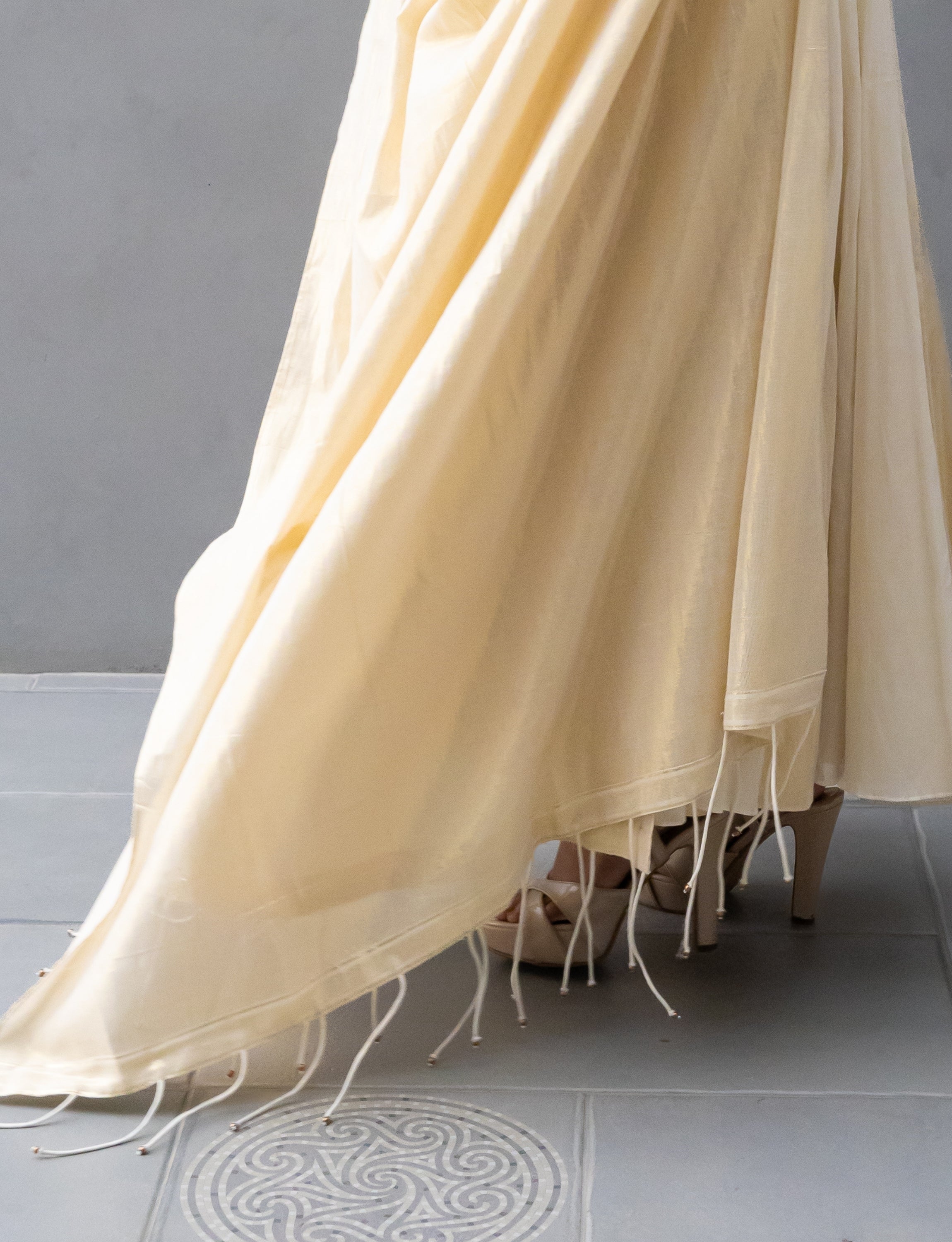 Golden Dupatta with Tassels
