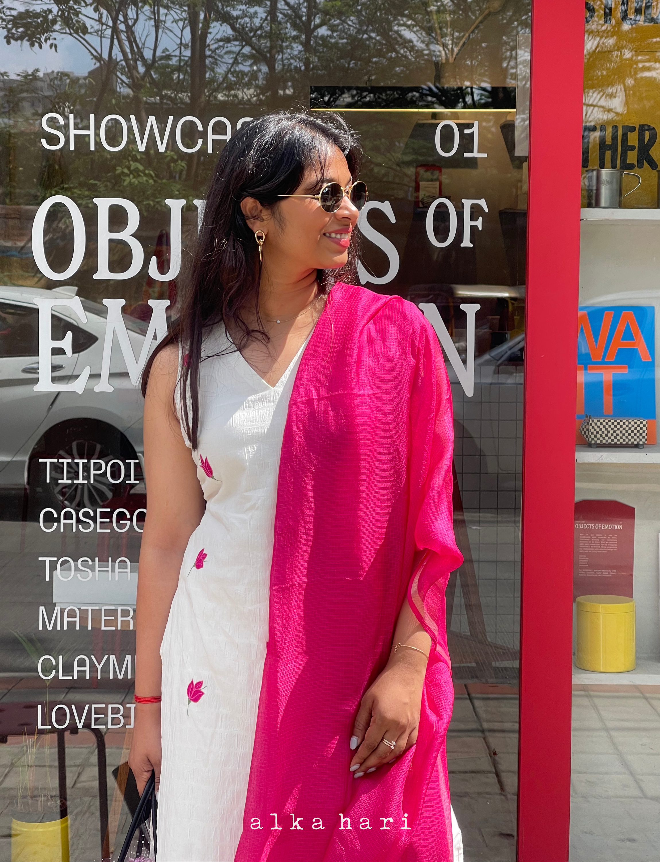 White Hand Embroidered Floral Kurta