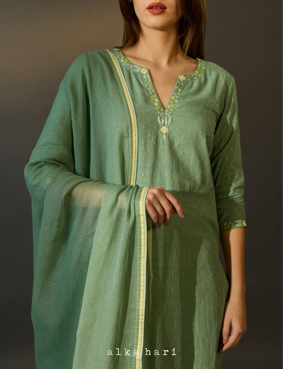 Soft Pastel Green Kota Dupatta