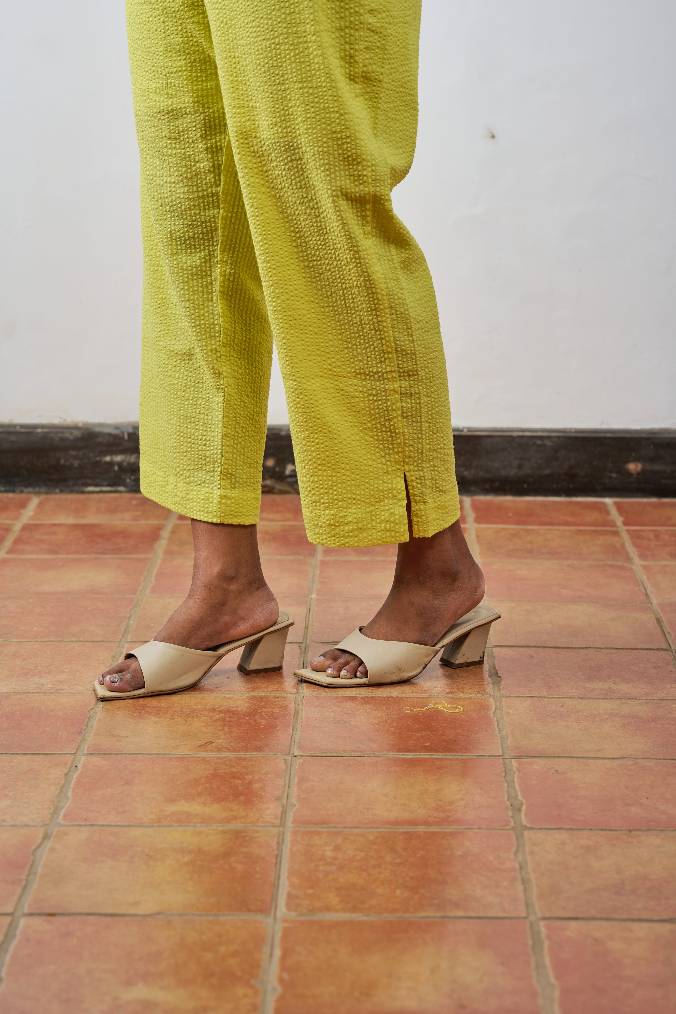 Lime Seersucker Pants