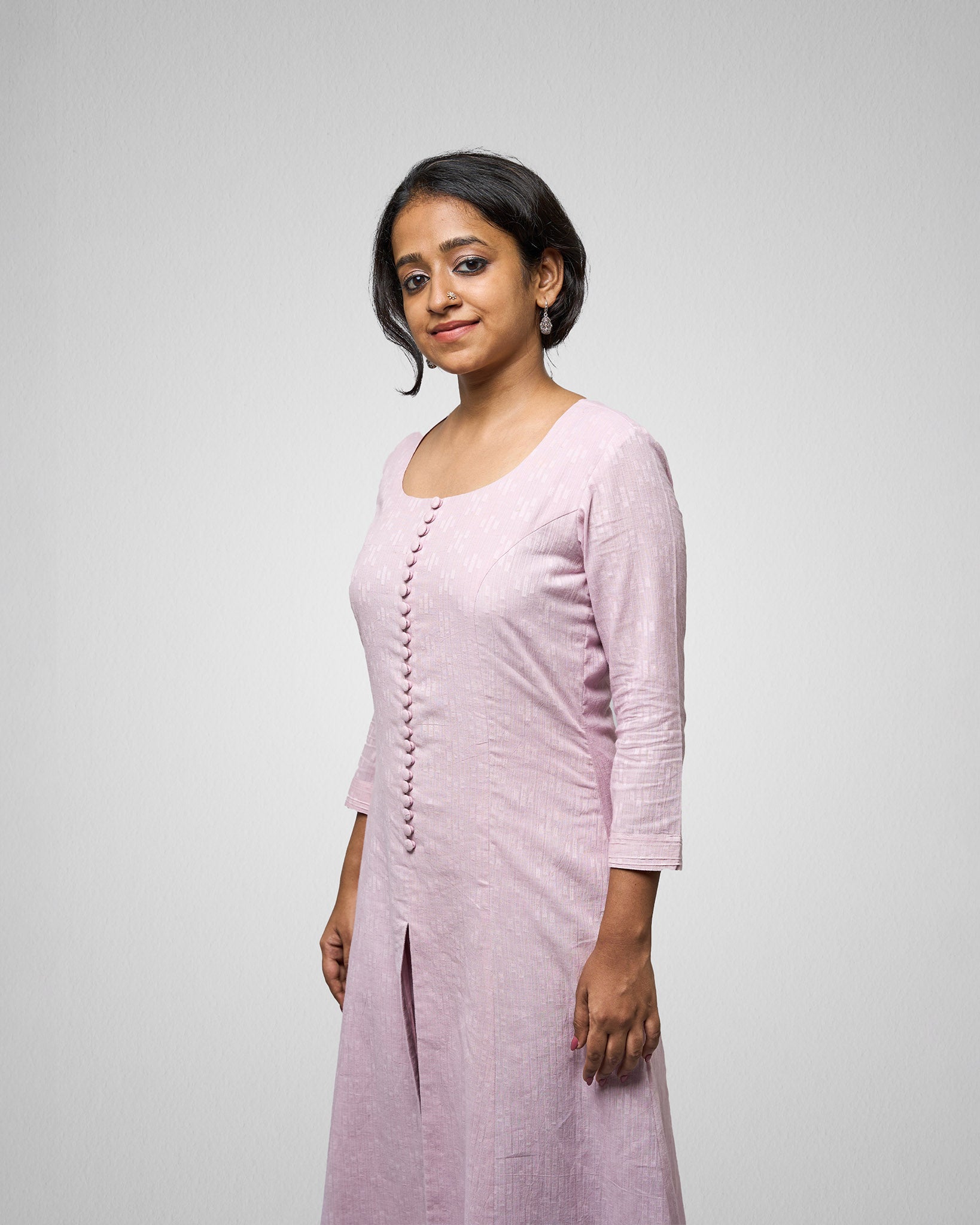 Mauve Button down anarkali with pants