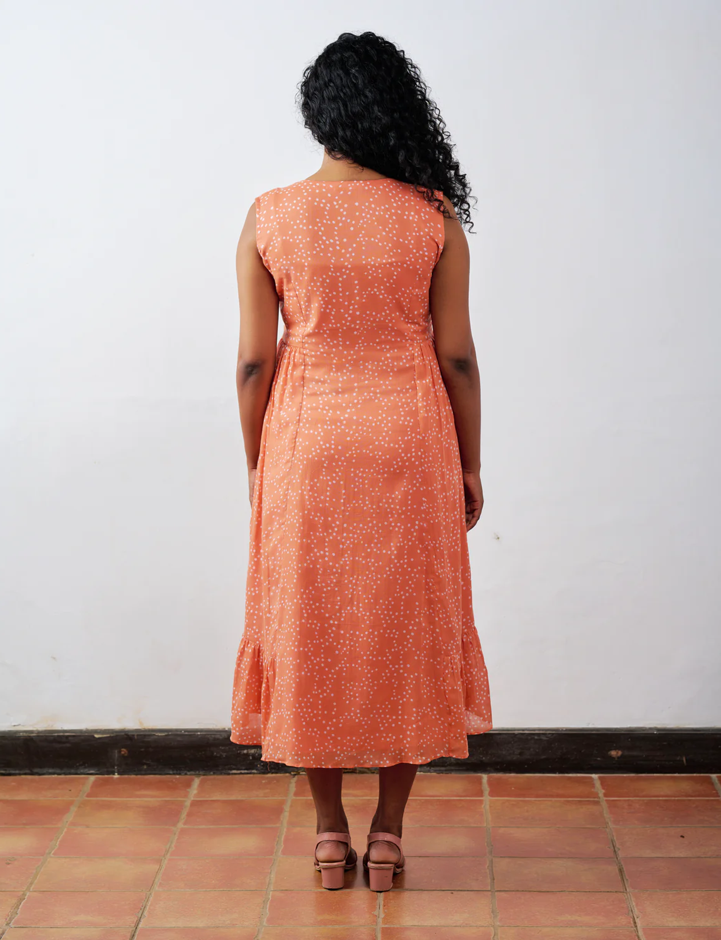 Orange Dotted Dress