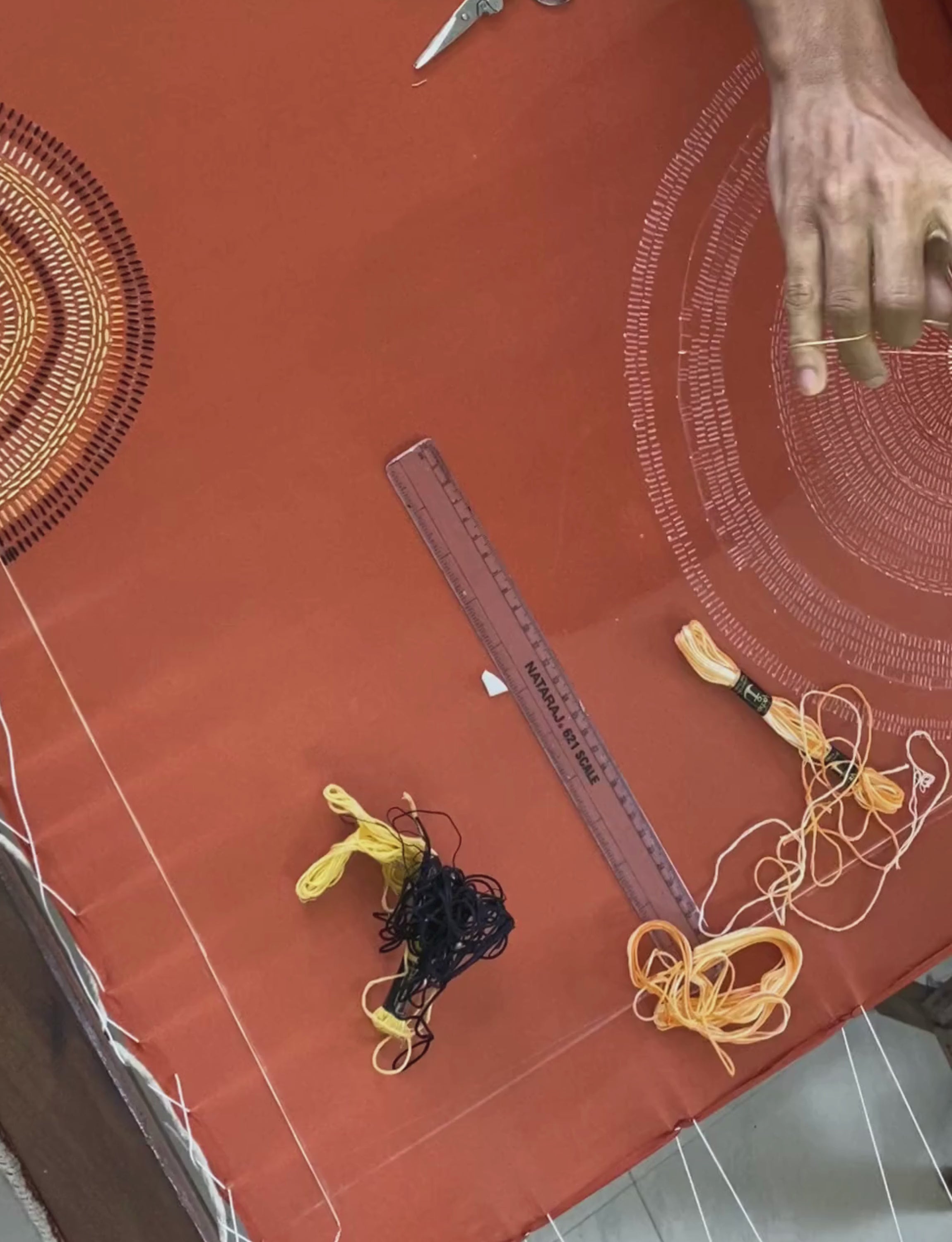 Orange Silk Embroidered Short Kurta