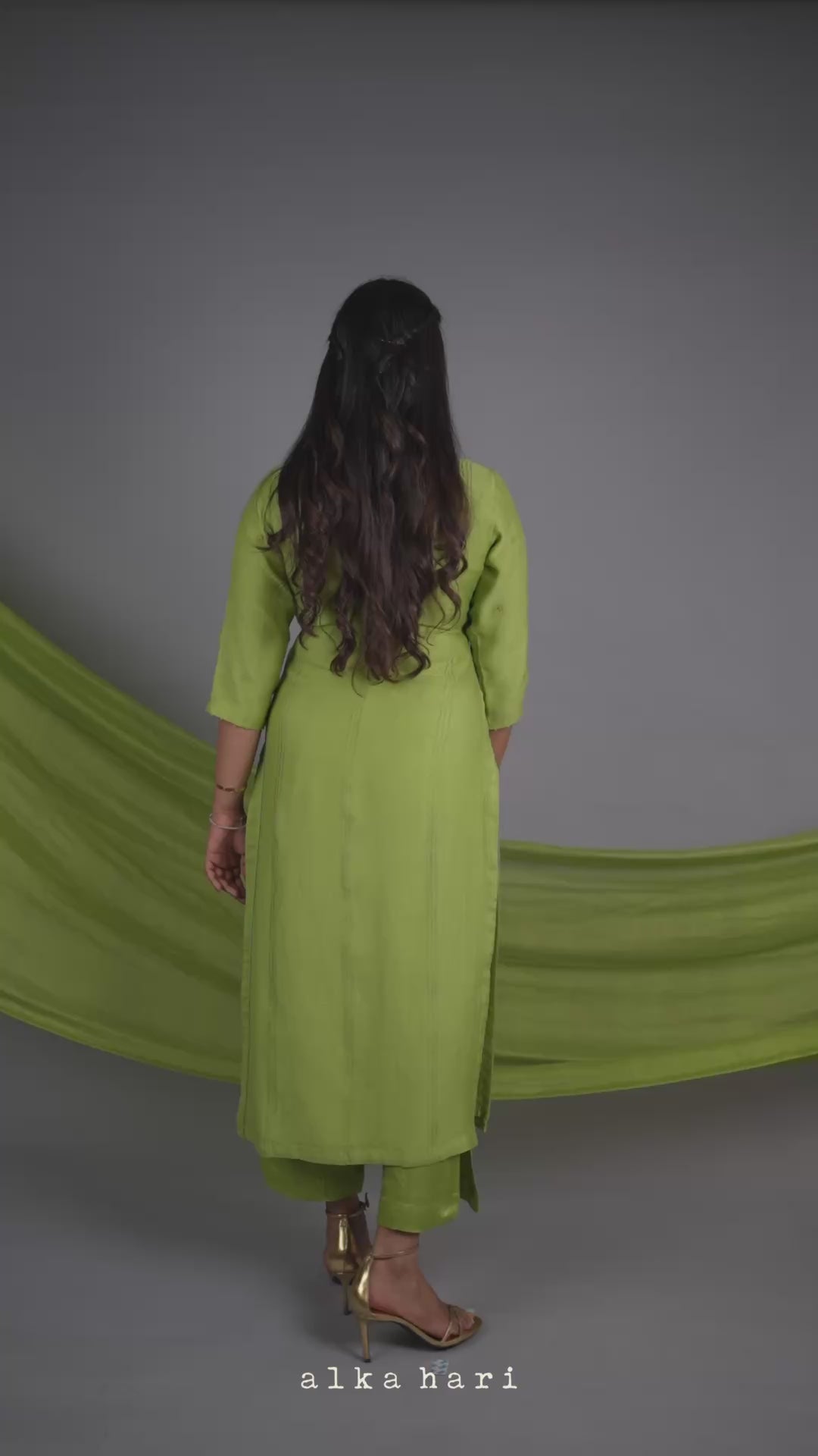 Pear Green Chanderi Silk Kurta
