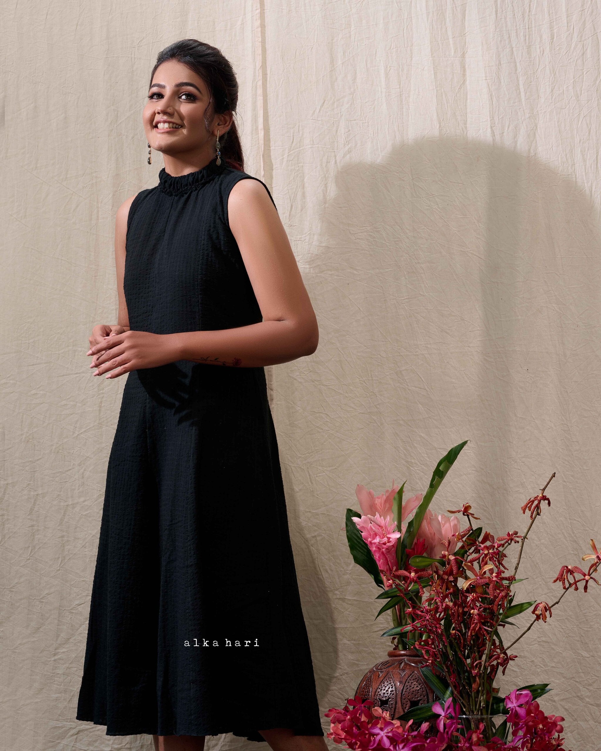 Black Seersucker Dress