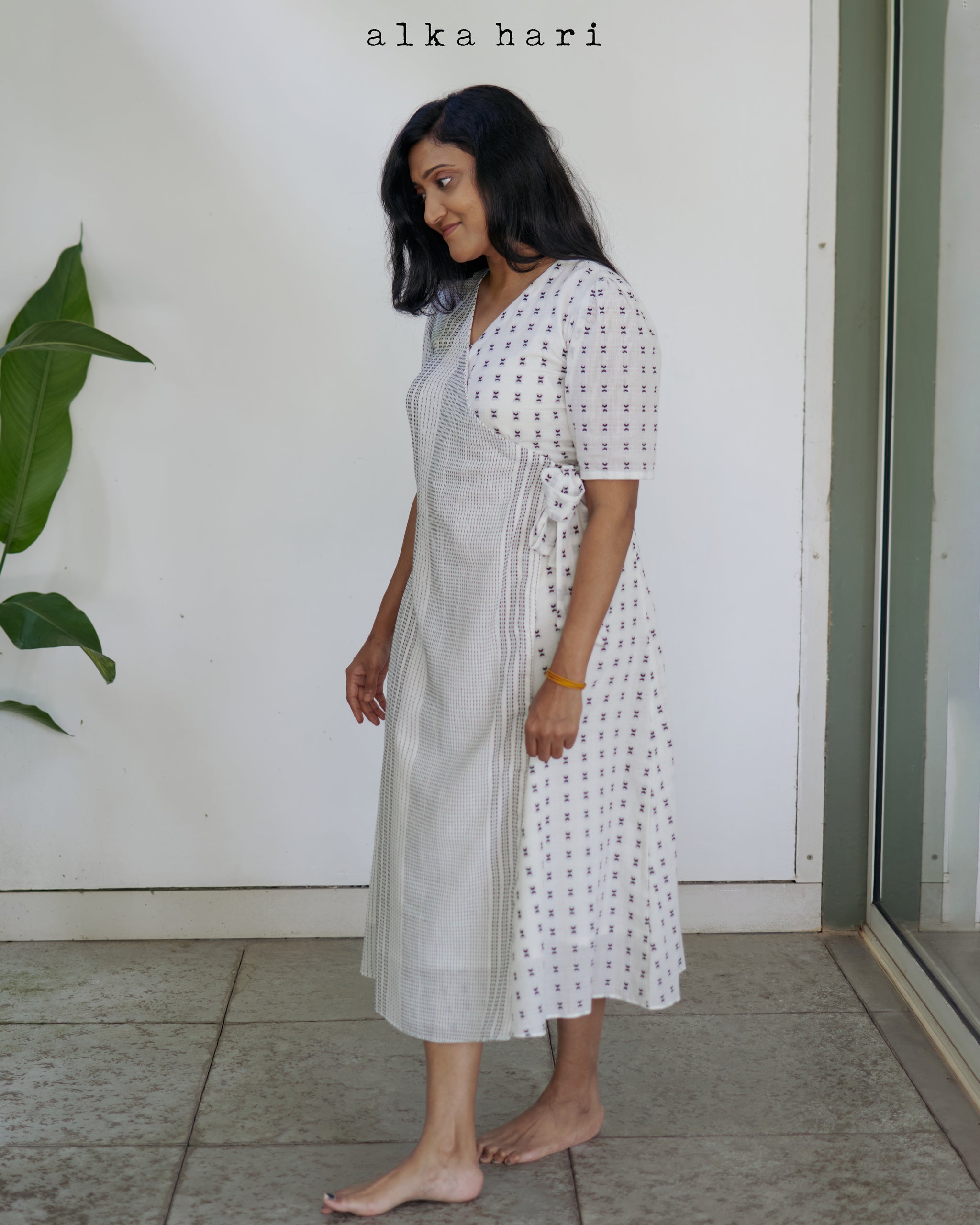 Black and White Wrap Dress