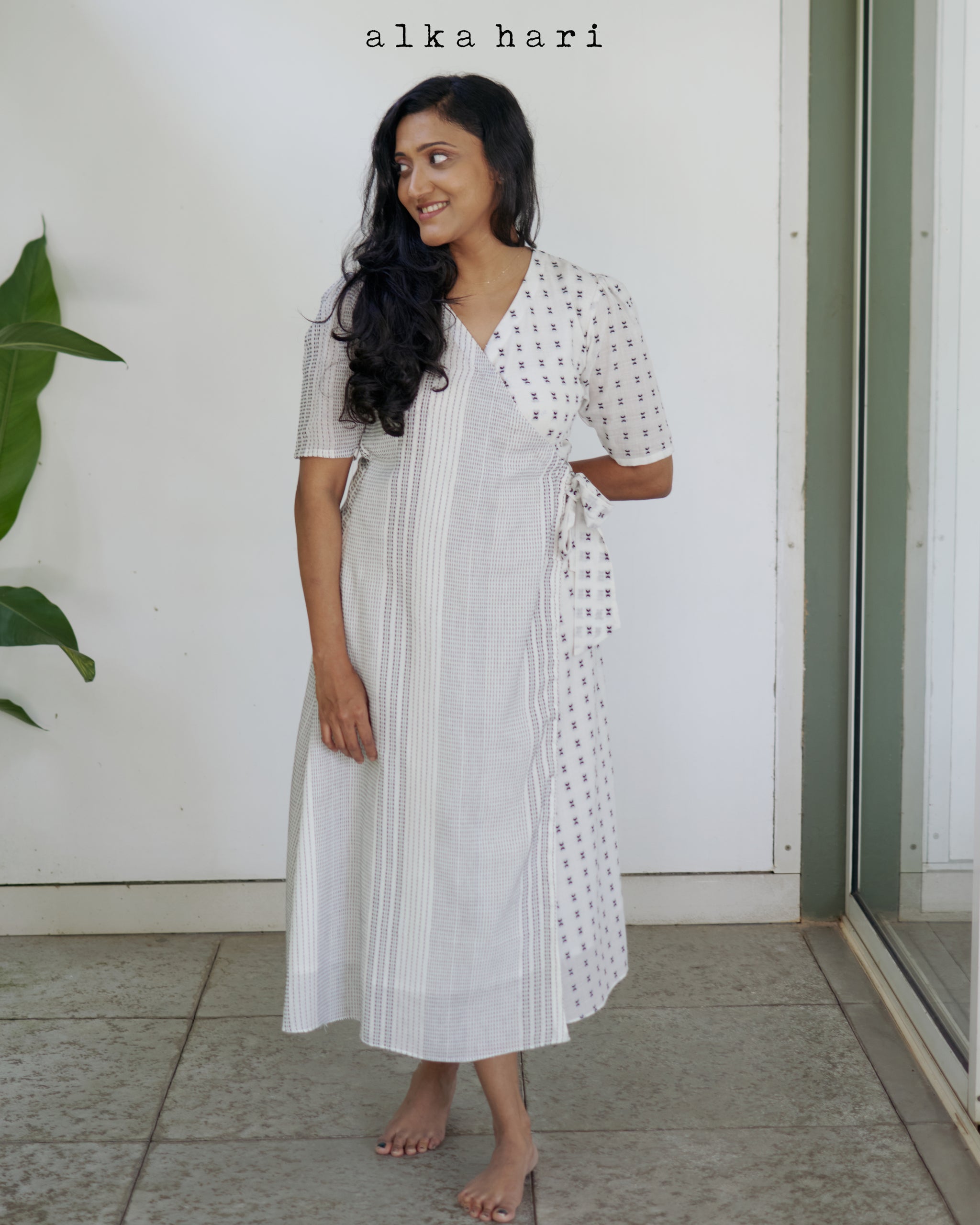 Black and White Wrap Dress