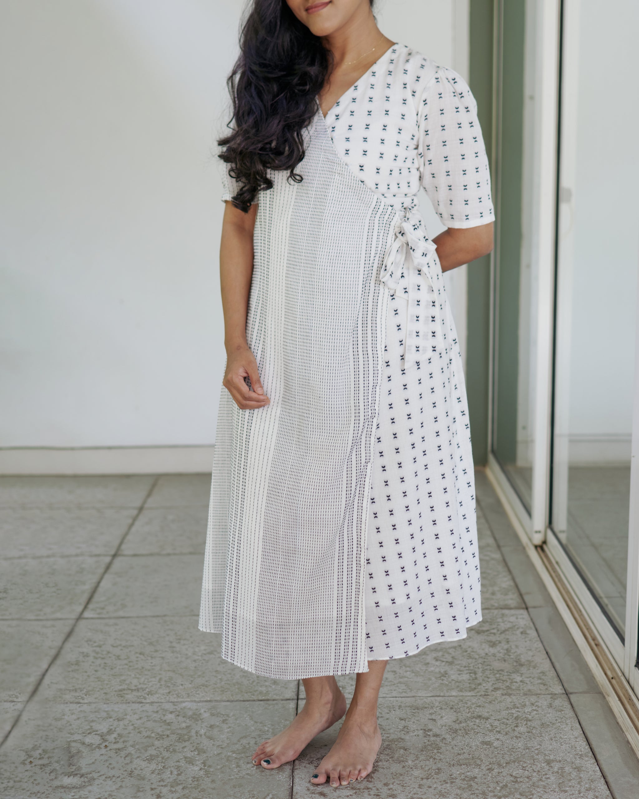 Black and White Wrap Dress