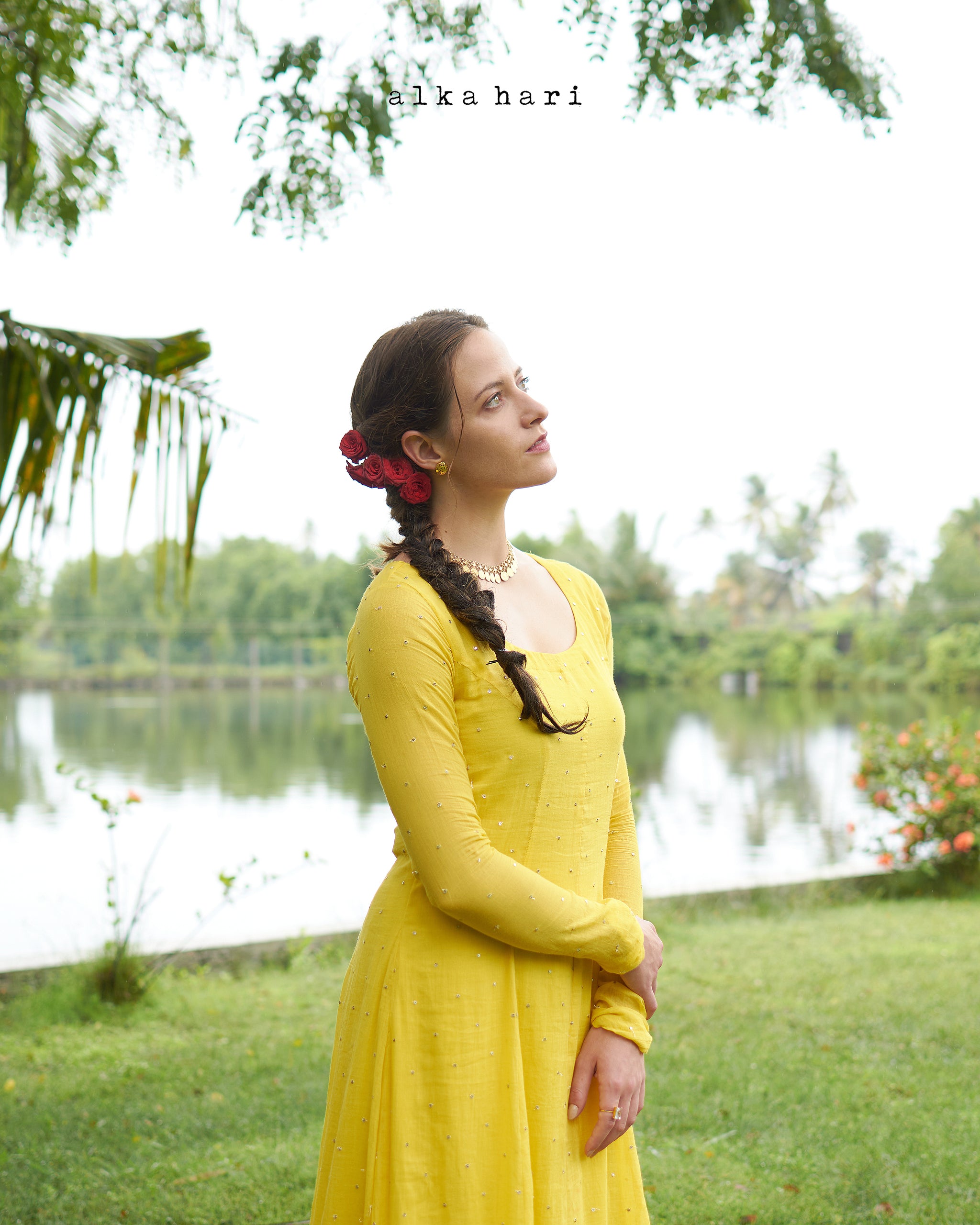 Yellow Sequin Anarkali